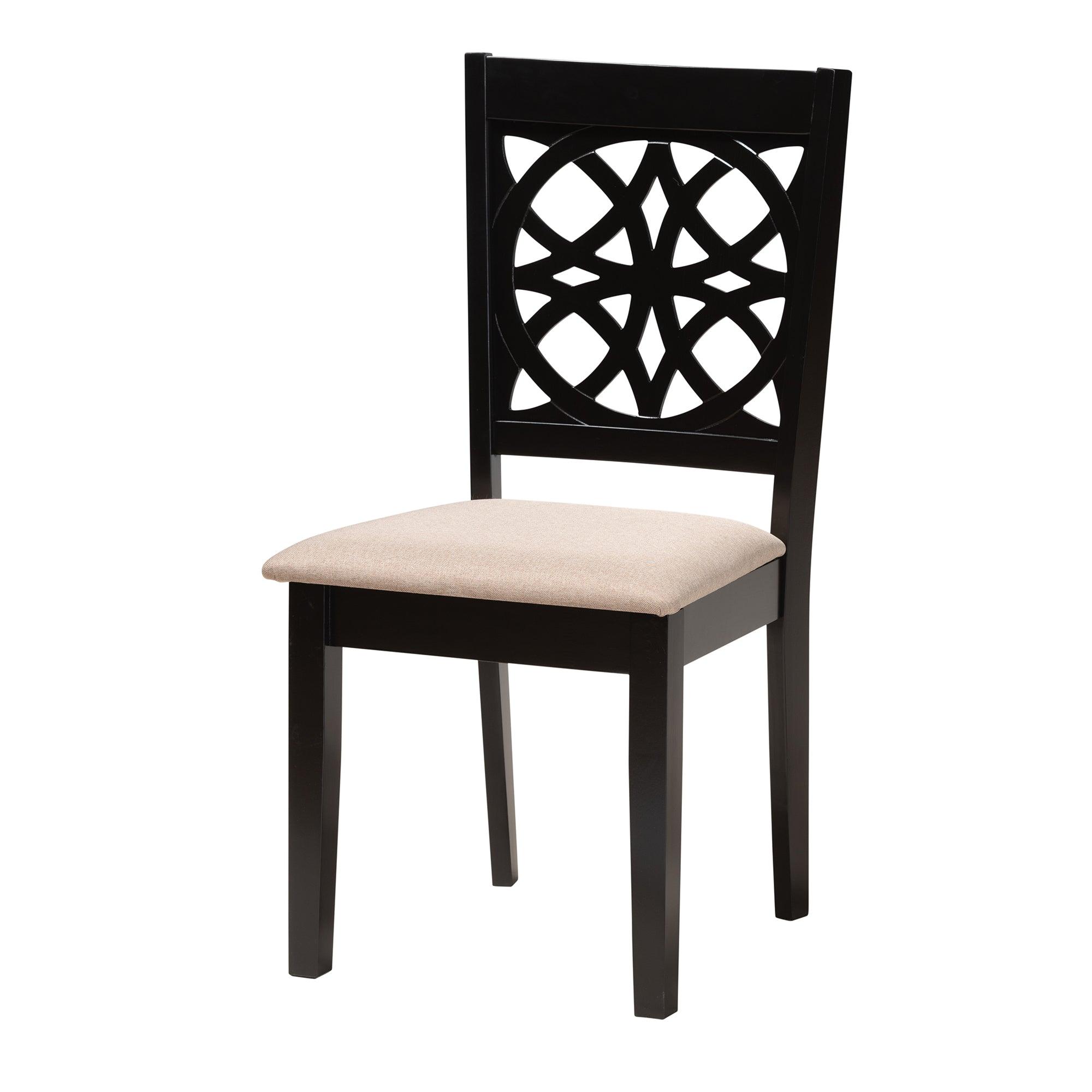 Abigail Modern Fabric and Finished Wood 6-Piece Dining Set