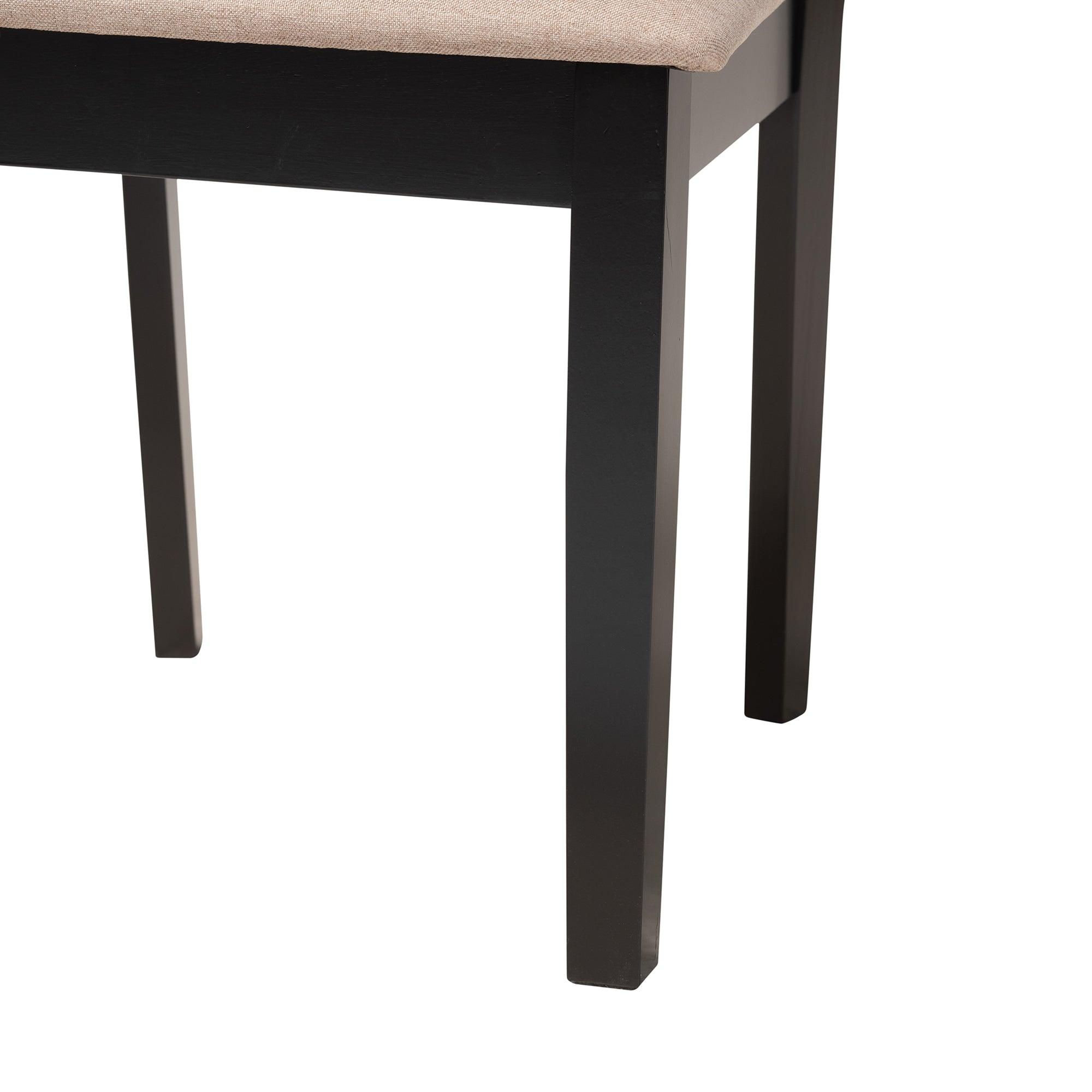 Abigail Modern Fabric and Finished Wood 6-Piece Dining Set