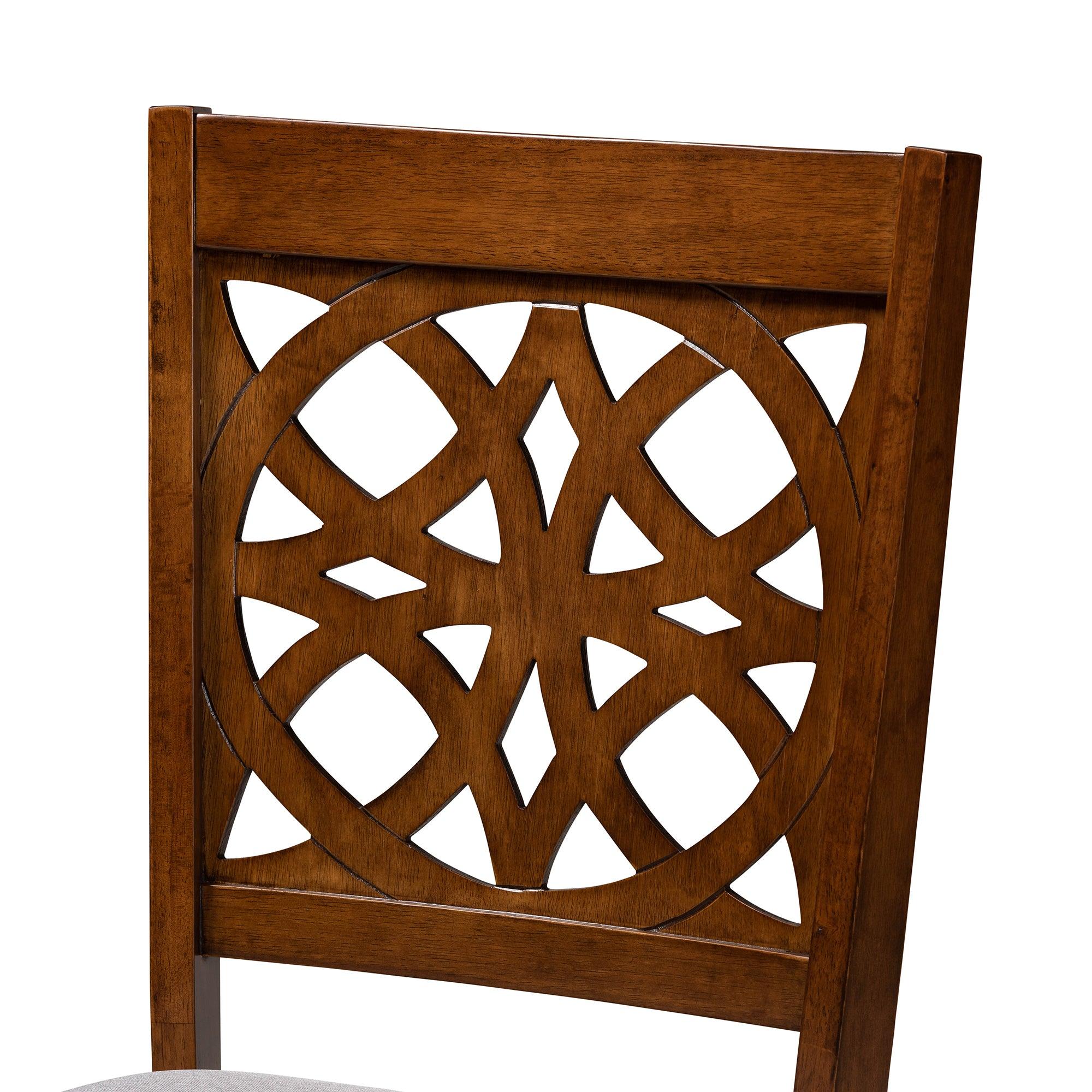 Abigail Modern Fabric and Finished Wood 6-Piece Dining Set