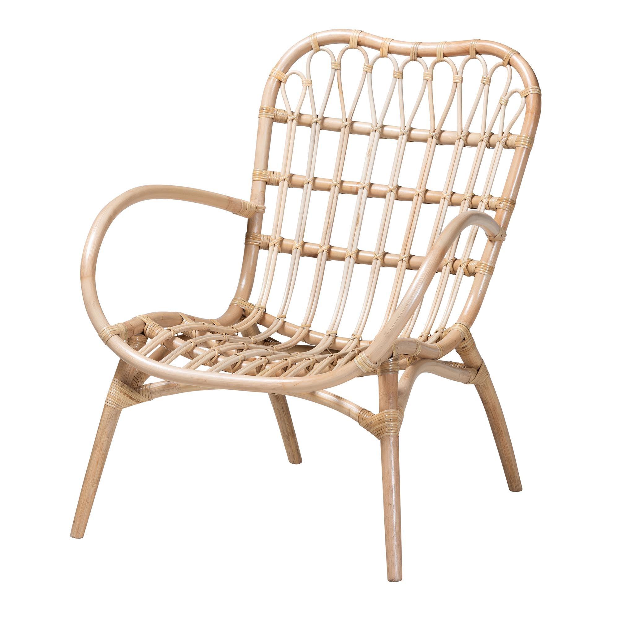 bali & pari Bajo Modern Bohemian Rattan Arm Chair