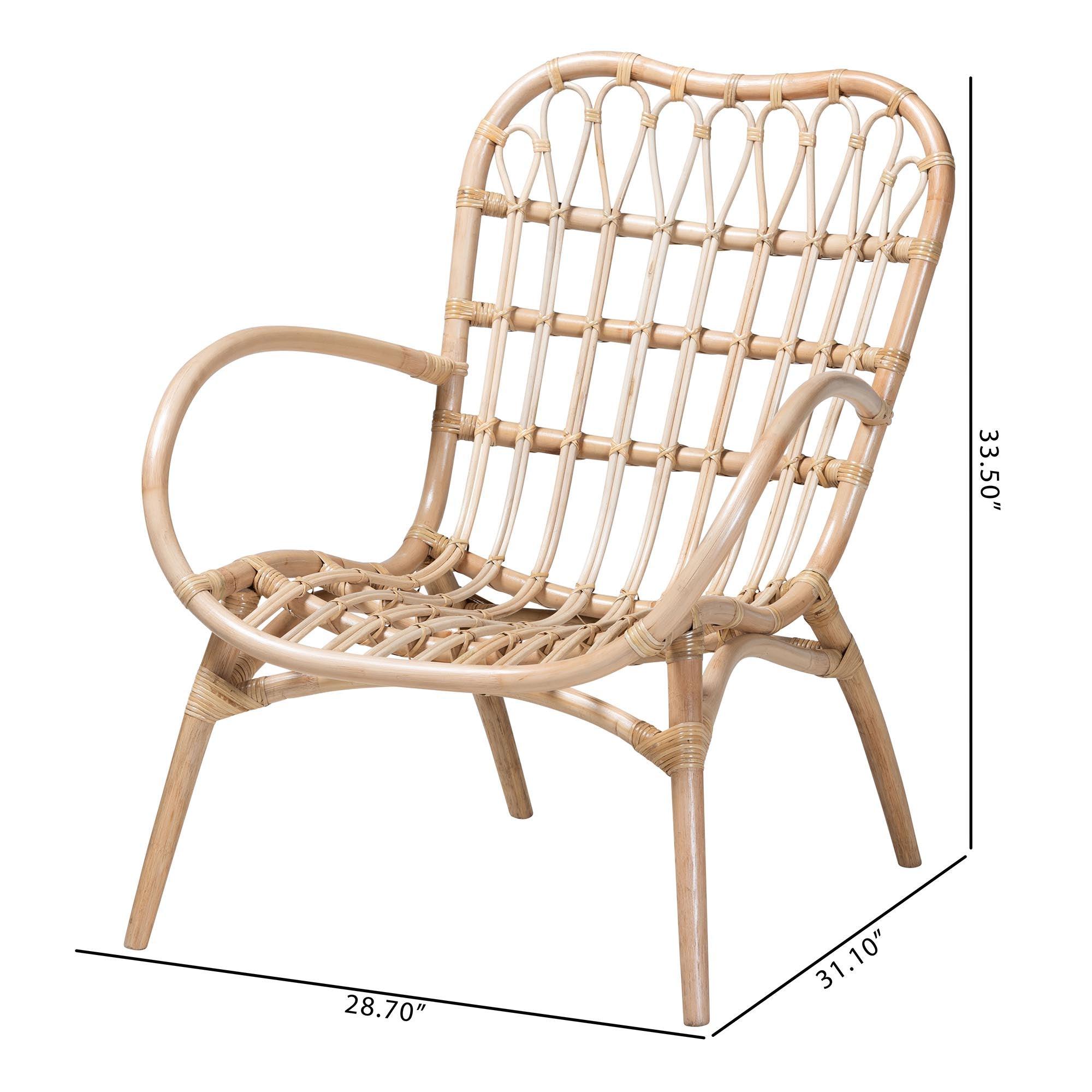 bali & pari Bajo Modern Bohemian Rattan Arm Chair