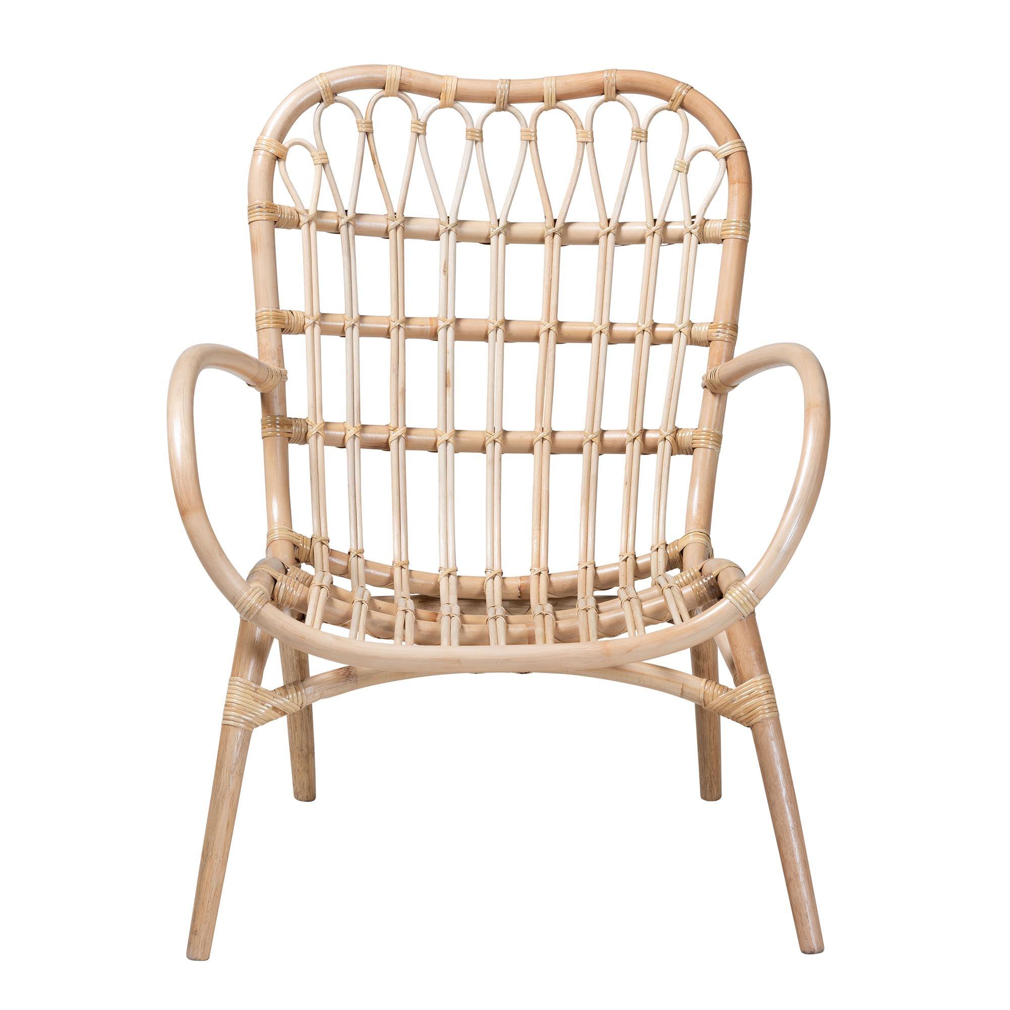 bali & pari Bajo Modern Bohemian Rattan Arm Chair