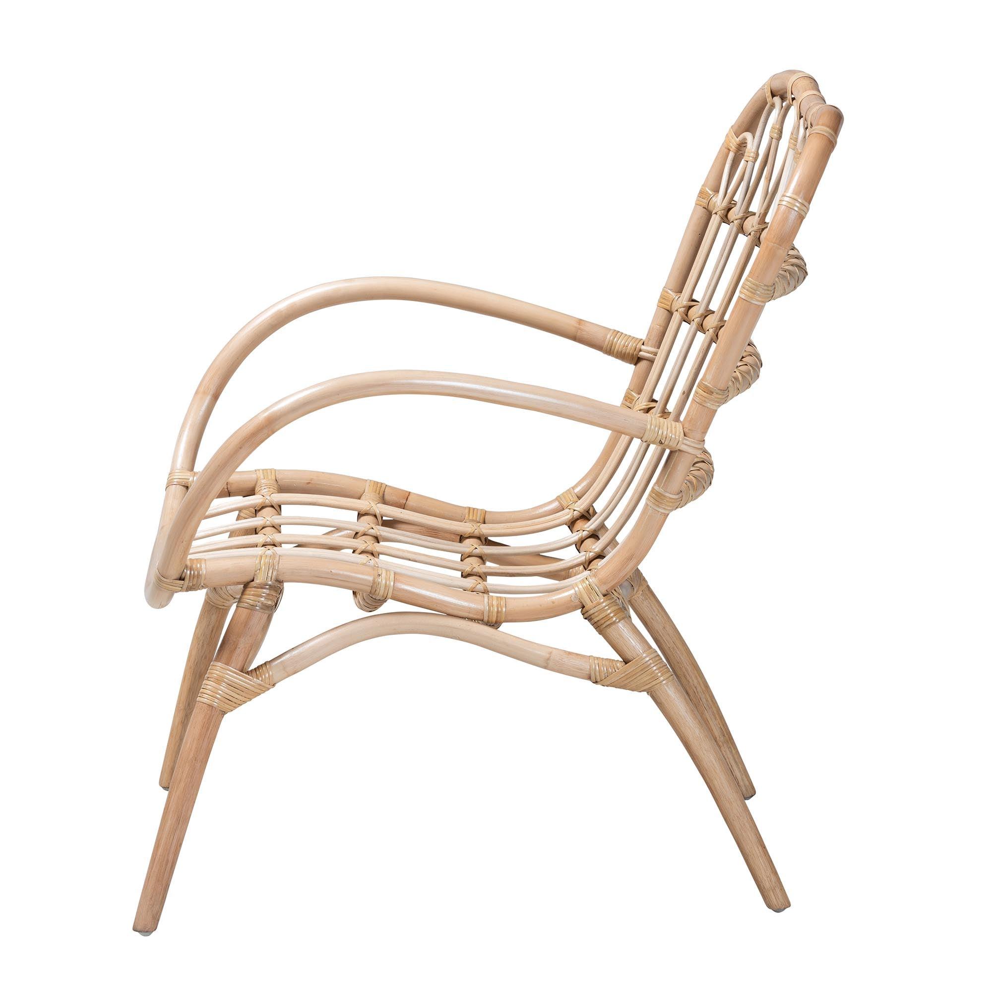 bali & pari Bajo Modern Bohemian Rattan Arm Chair