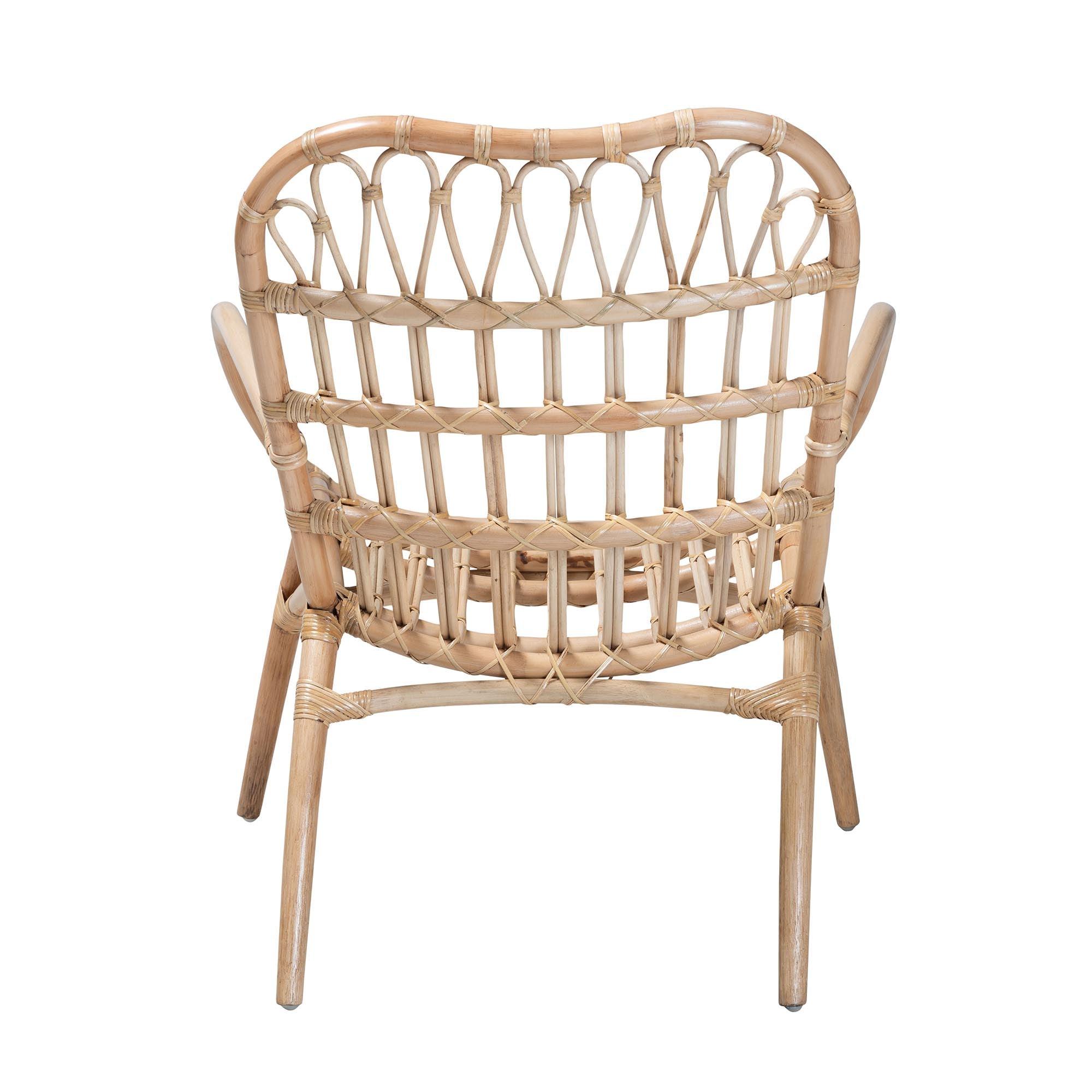 bali & pari Bajo Modern Bohemian Rattan Arm Chair