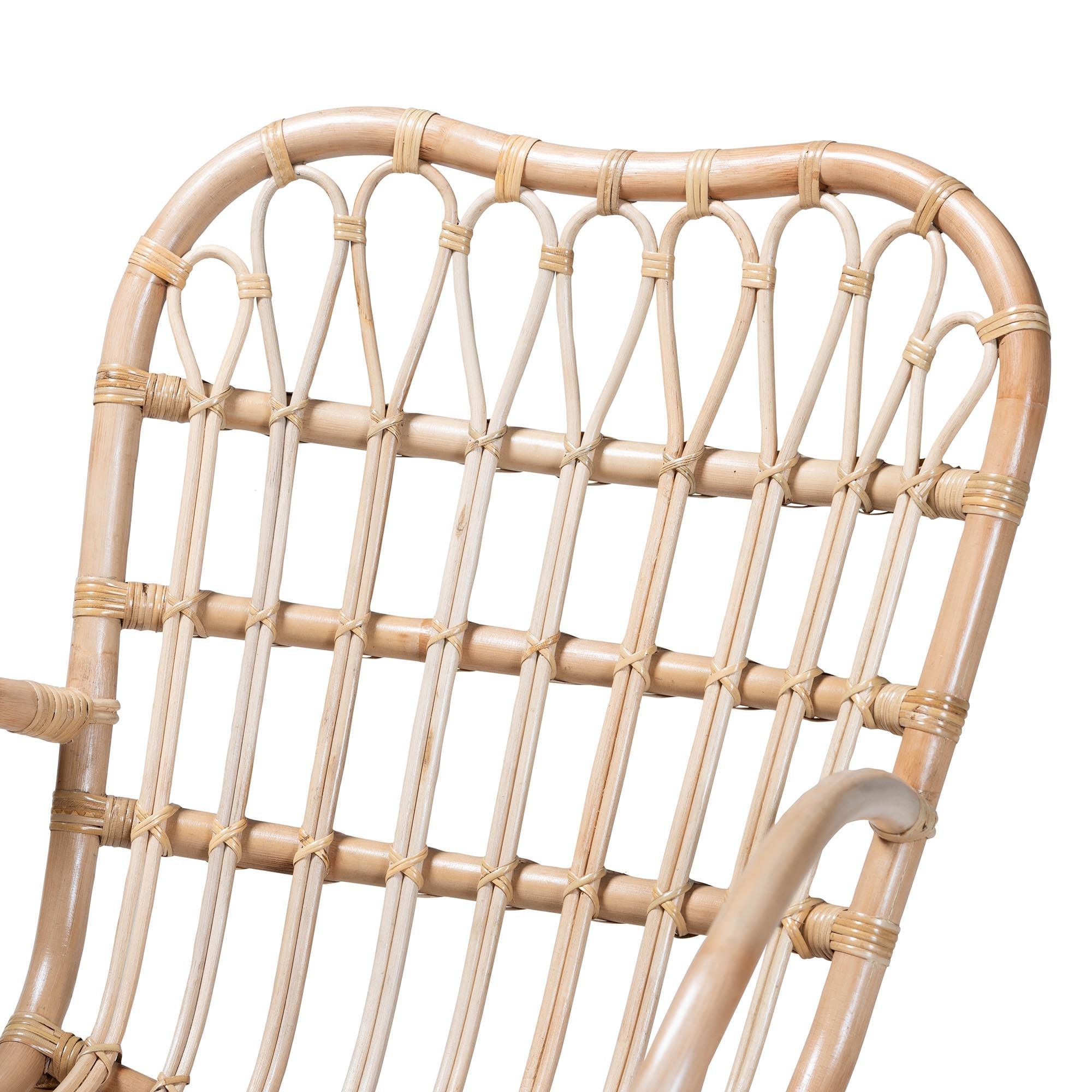 bali & pari Bajo Modern Bohemian Rattan Arm Chair
