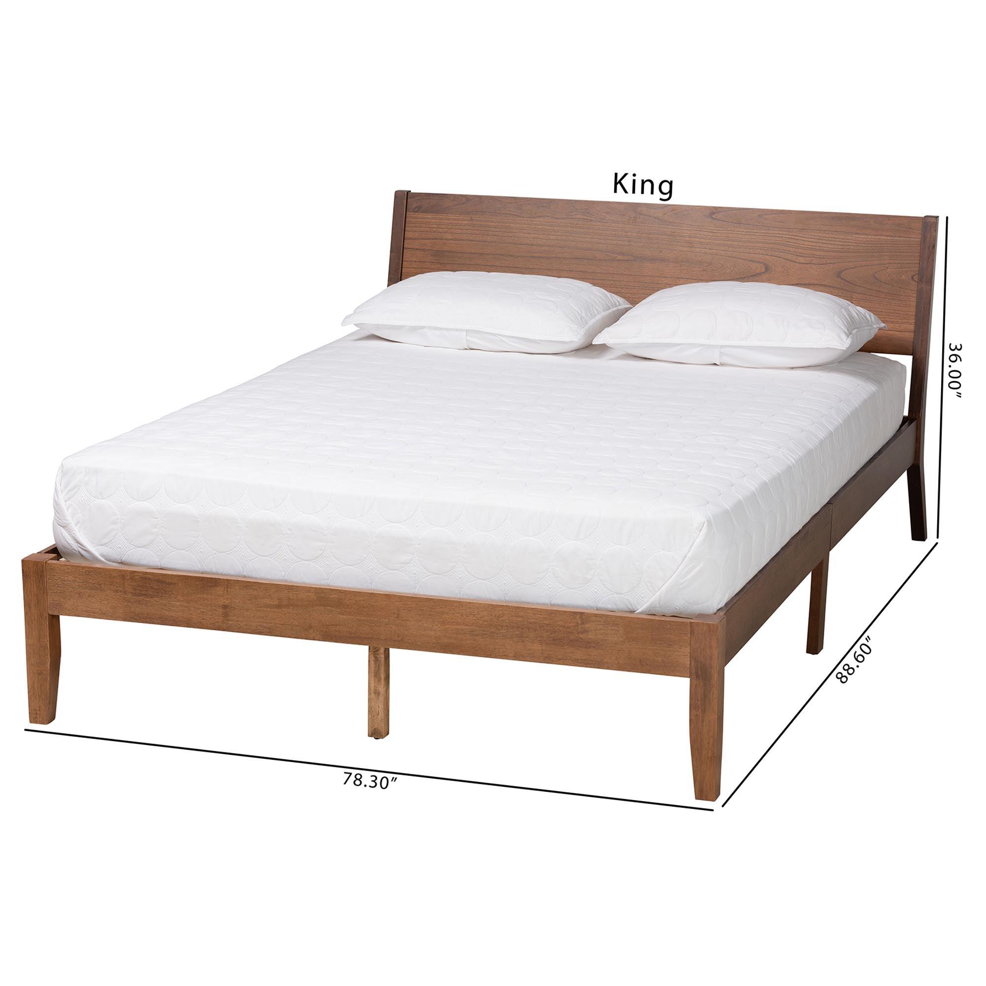 Salvatore Mid-Century Modern Finished Wood Platform Bed