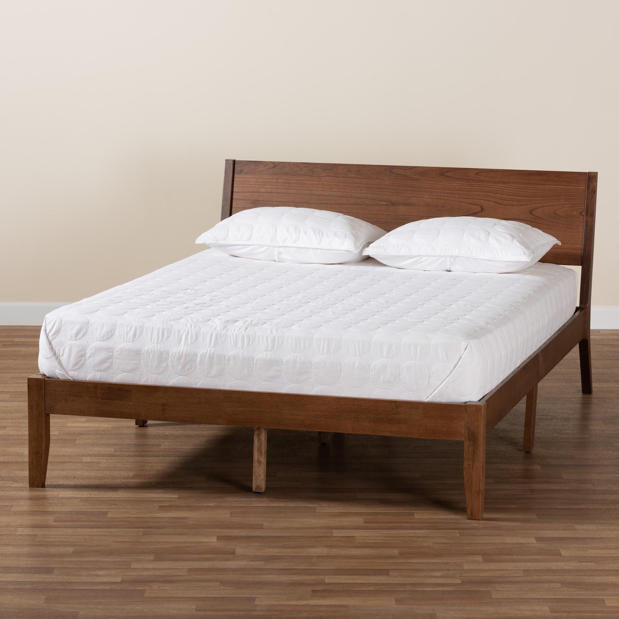 Salvatore Mid-Century Modern Finished Wood Platform Bed