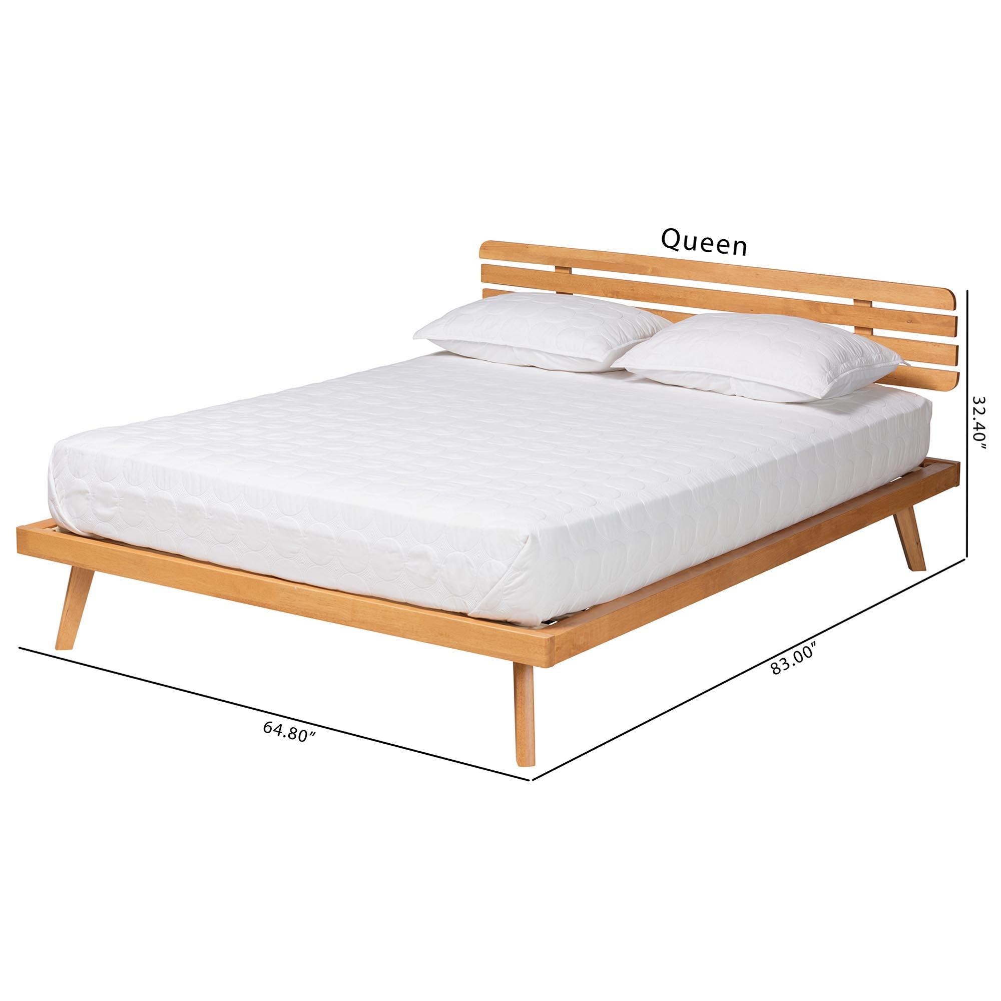 Joaquin Modern Japandi Rustic Finished Wood Platform Bed