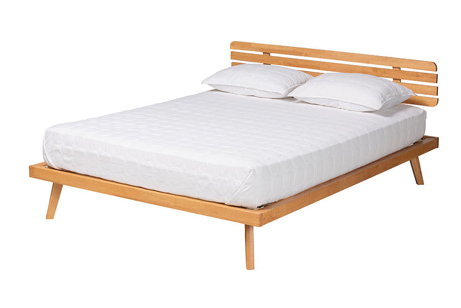 Joaquin Modern Japandi Rustic Finished Wood Platform Bed