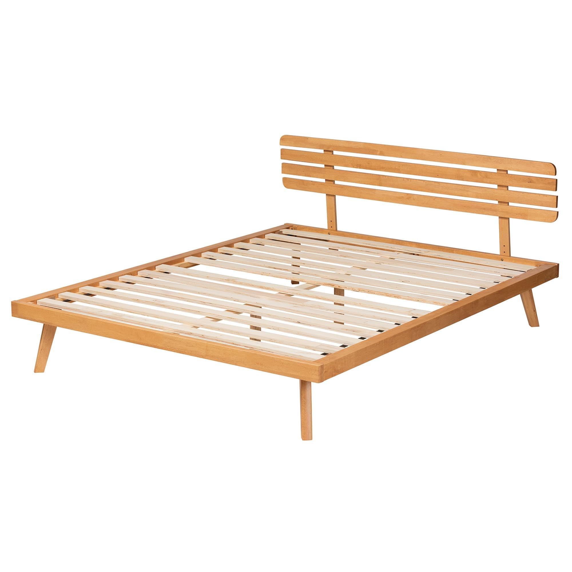 Joaquin Modern Japandi Rustic Finished Wood Platform Bed