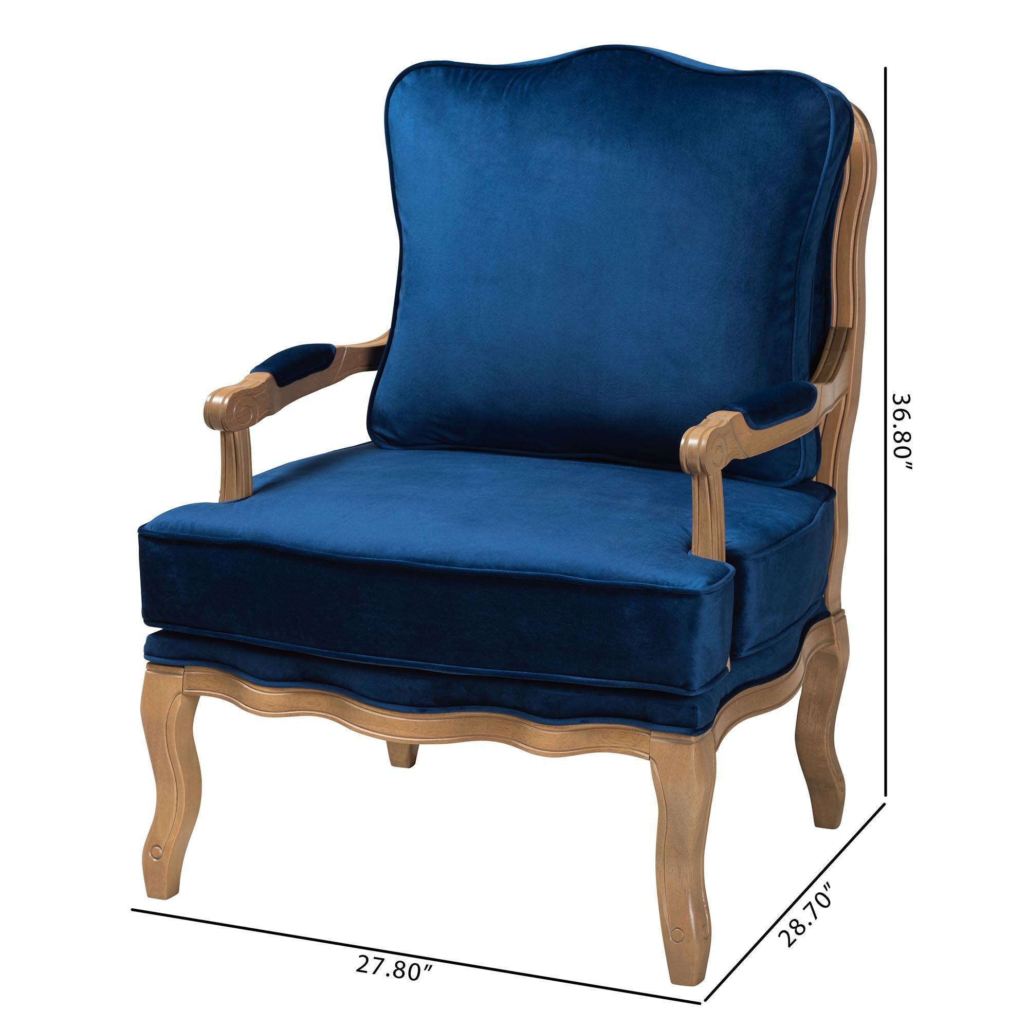 Jules Traditional Fabric and French Finished Wood Accent Chair