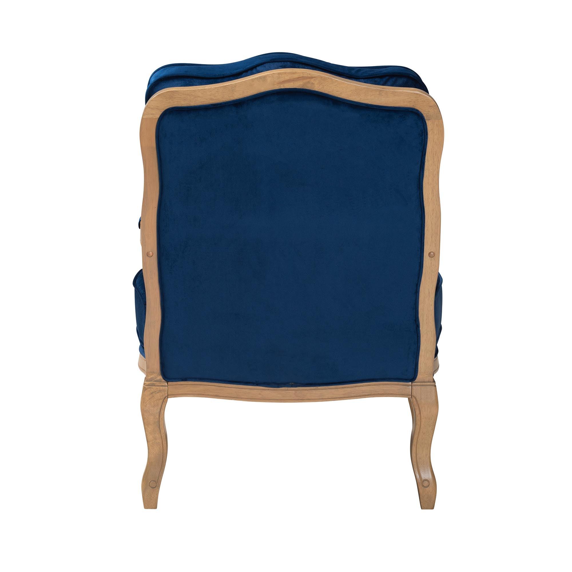 Jules Traditional Fabric and French Finished Wood Accent Chair