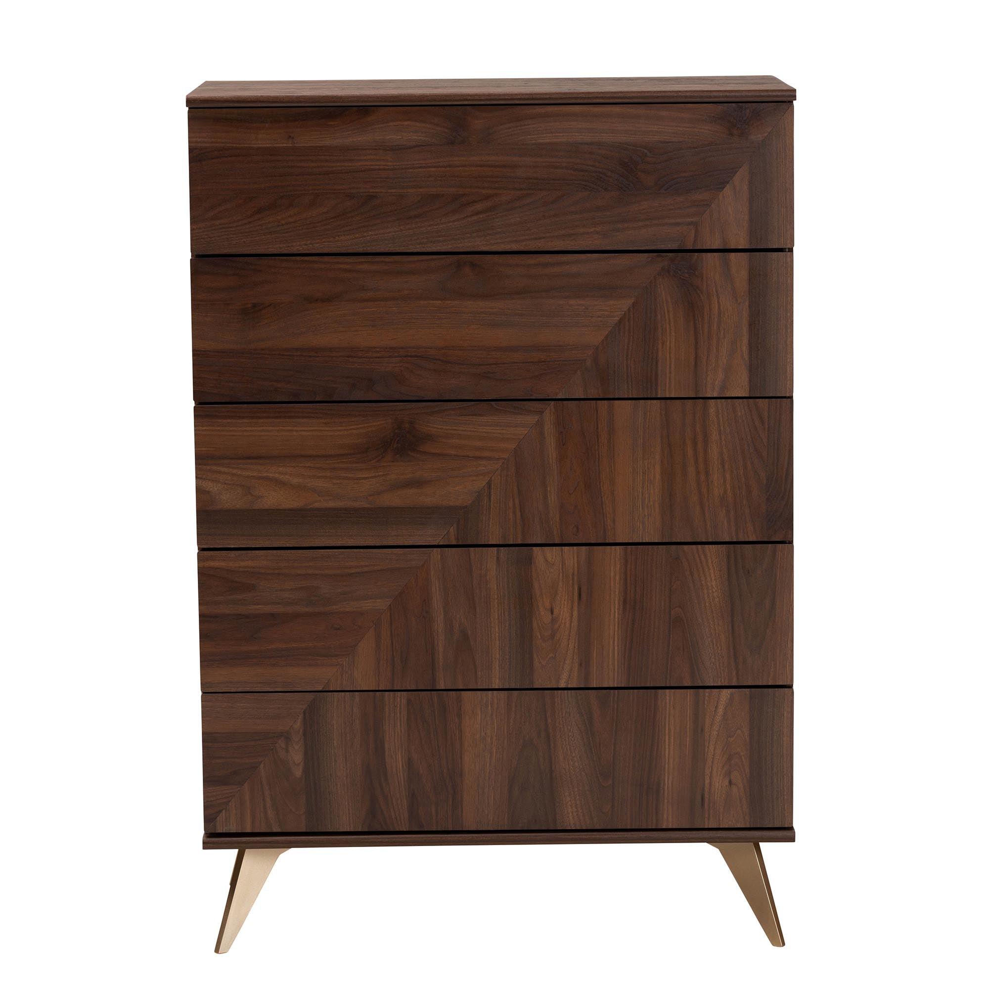 Graceland Mid-Century Modern Transitional Finished Wood 5-Drawer Storage Chest