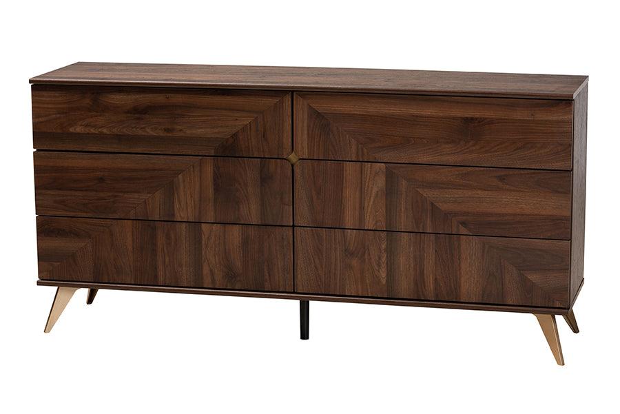 Graceland Mid-Century Modern Transitional Finished Wood 6-Drawer Dresser