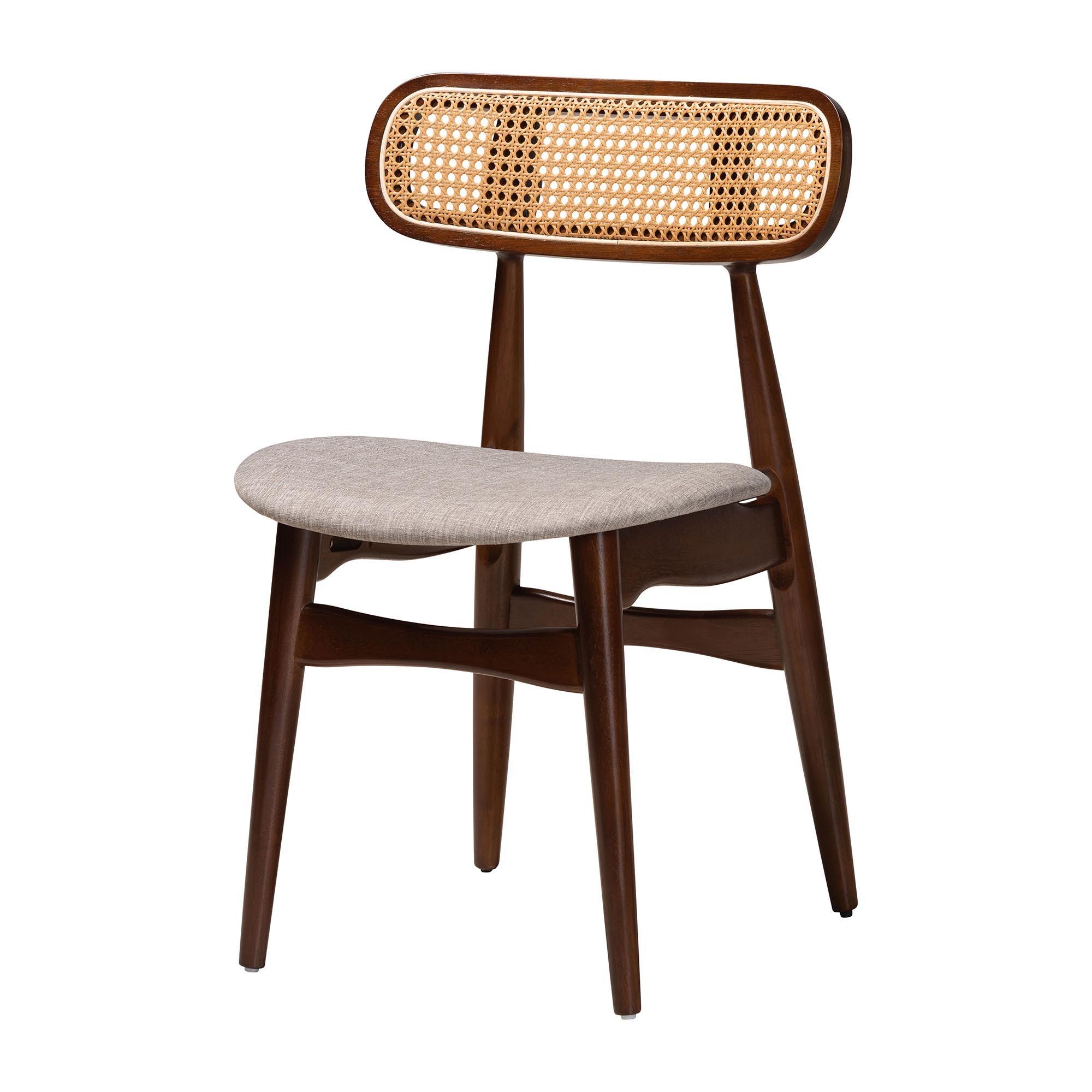 Tarana Mid-Century Modern Fabric and Finished Wood 5-Piece Dining Set