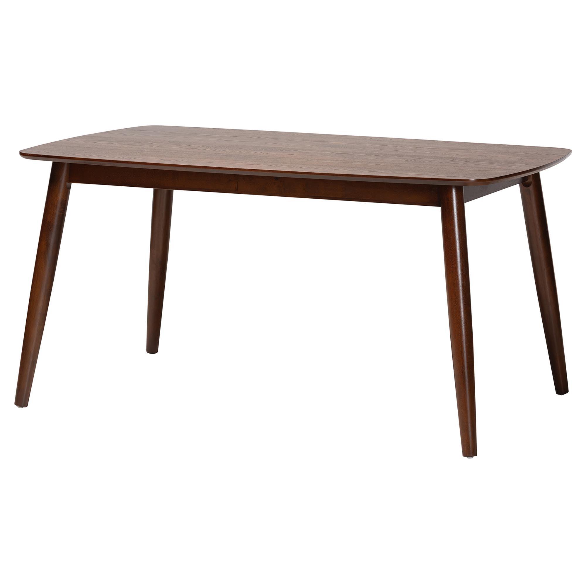 Tarana Mid-Century Modern Fabric and Finished Wood 7-Piece Dining Set