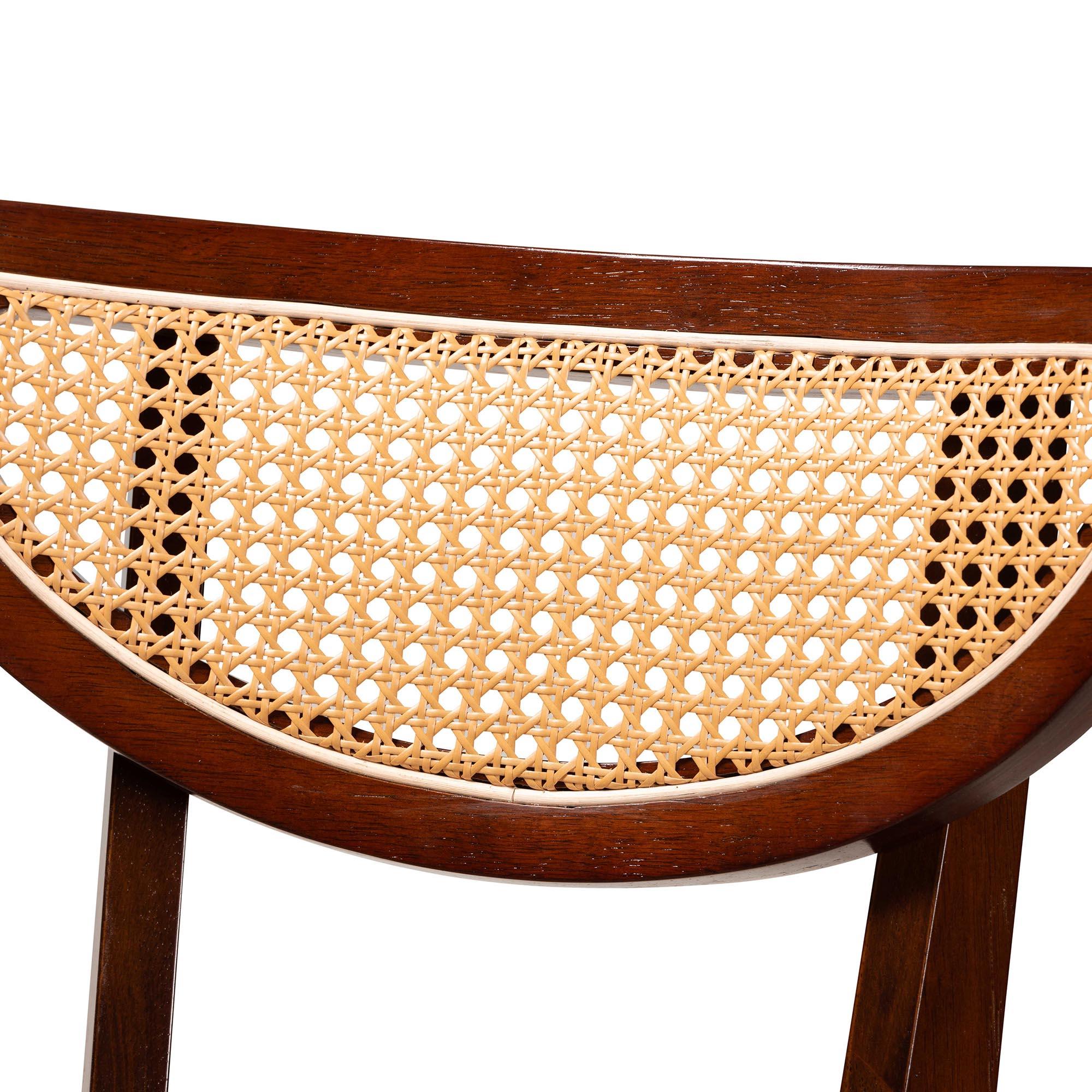 Dannell Mid-Century Modern Fabric and Finished Wood 5-Piece Dining Set