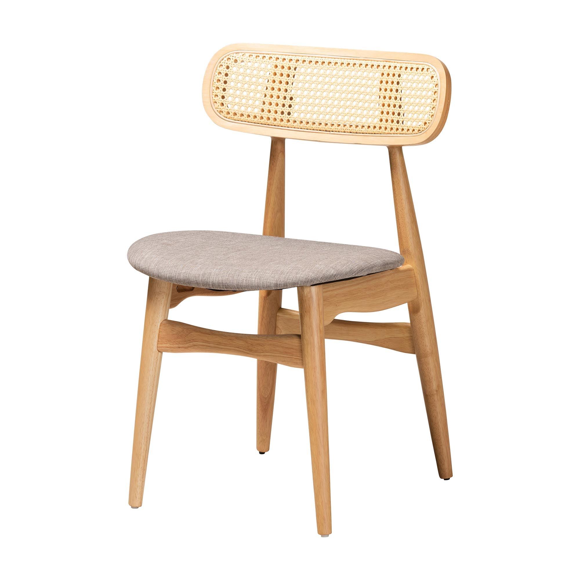 Tarana Mid-Century Modern Fabric and Finished Wood 5-Piece Dining Set