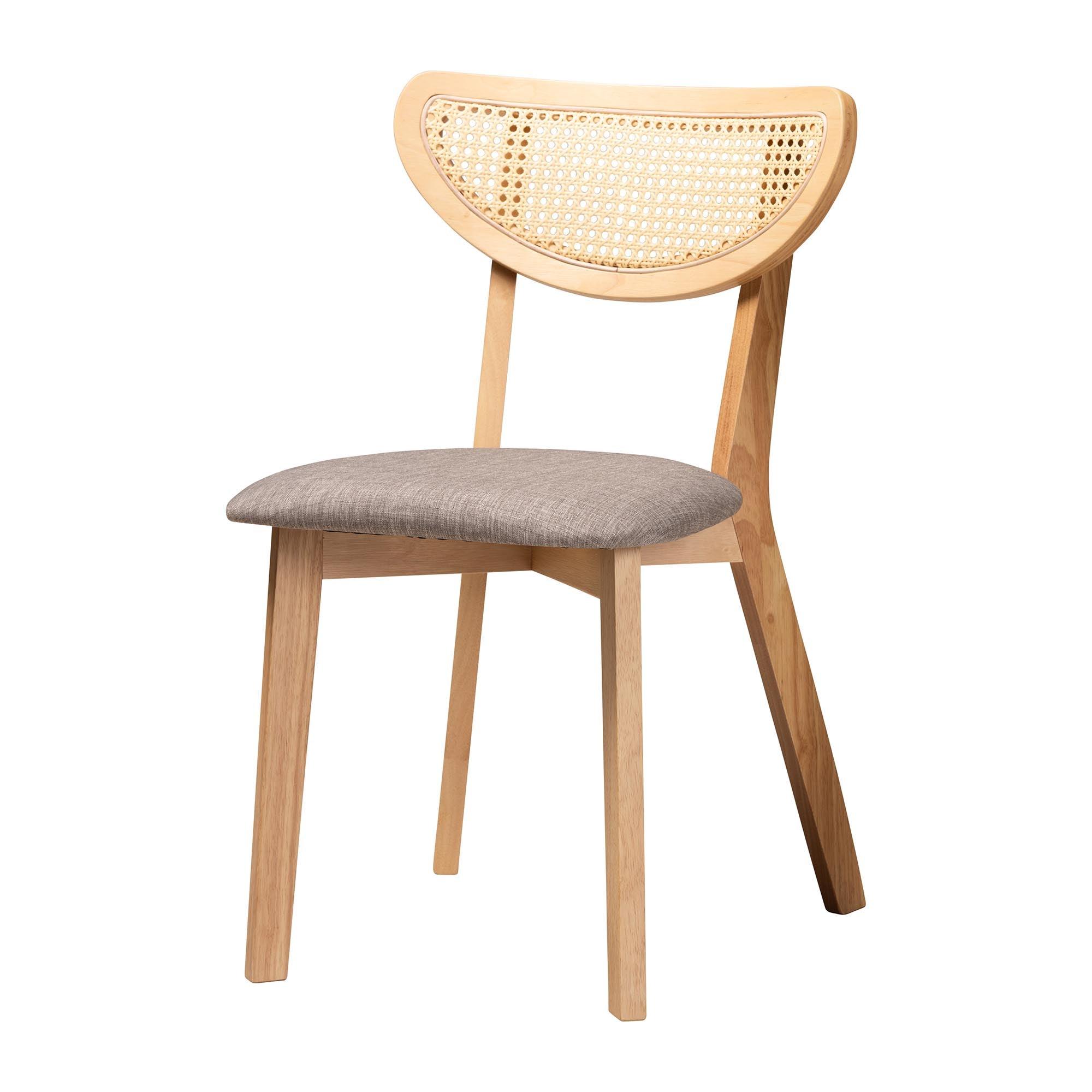 Dannell Mid-Century Modern Fabric and Finished Wood 5-Piece Dining Set