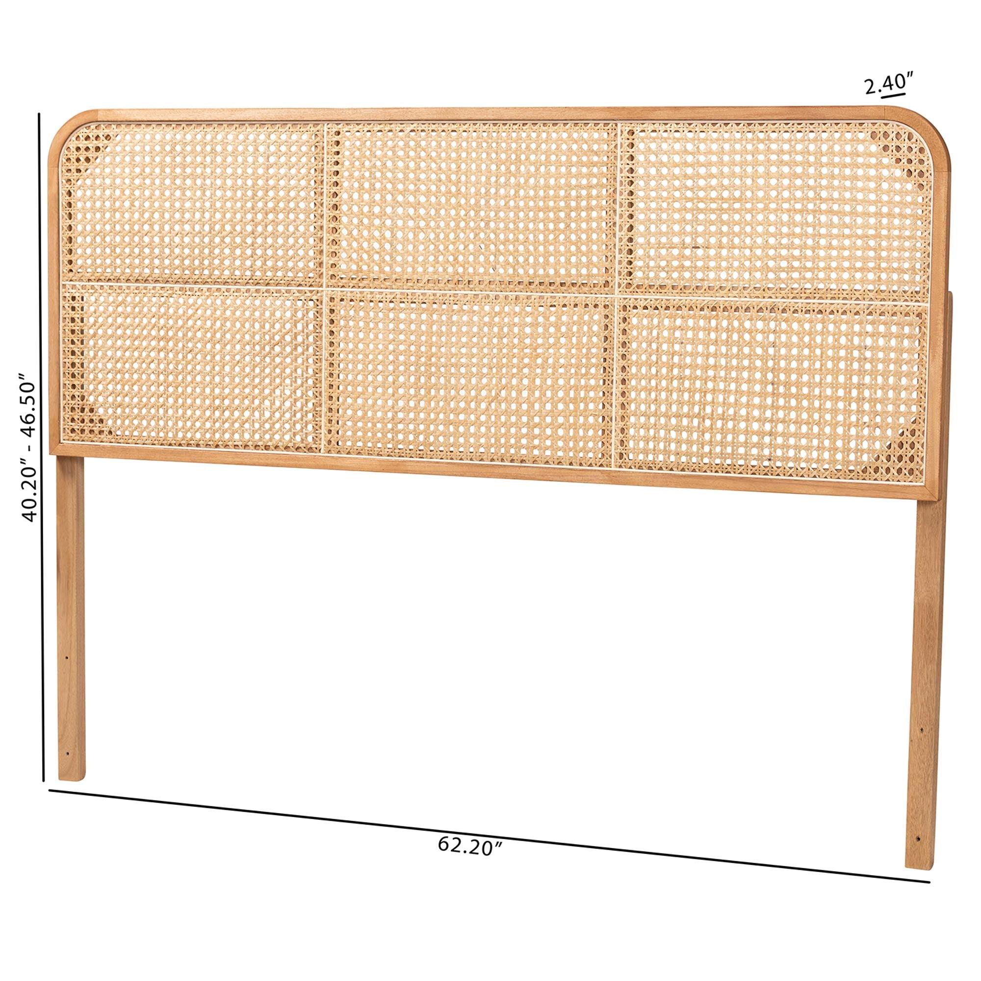bali & pari Lainer Modern Bohemian Finished Bayur Wood and Bamboo Headboard