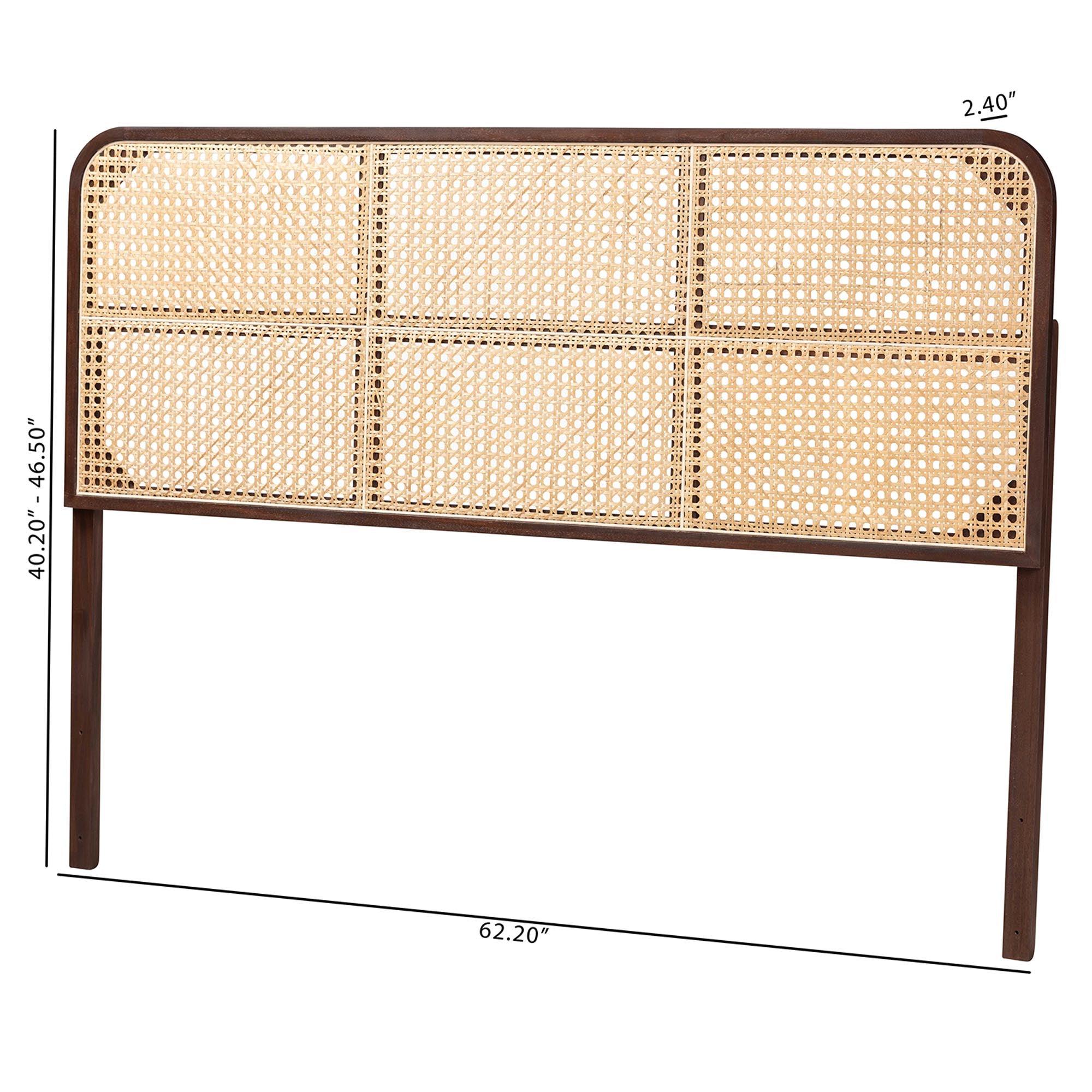 bali & pari Lainer Modern Bohemian Finished Bayur Wood and Bamboo Headboard