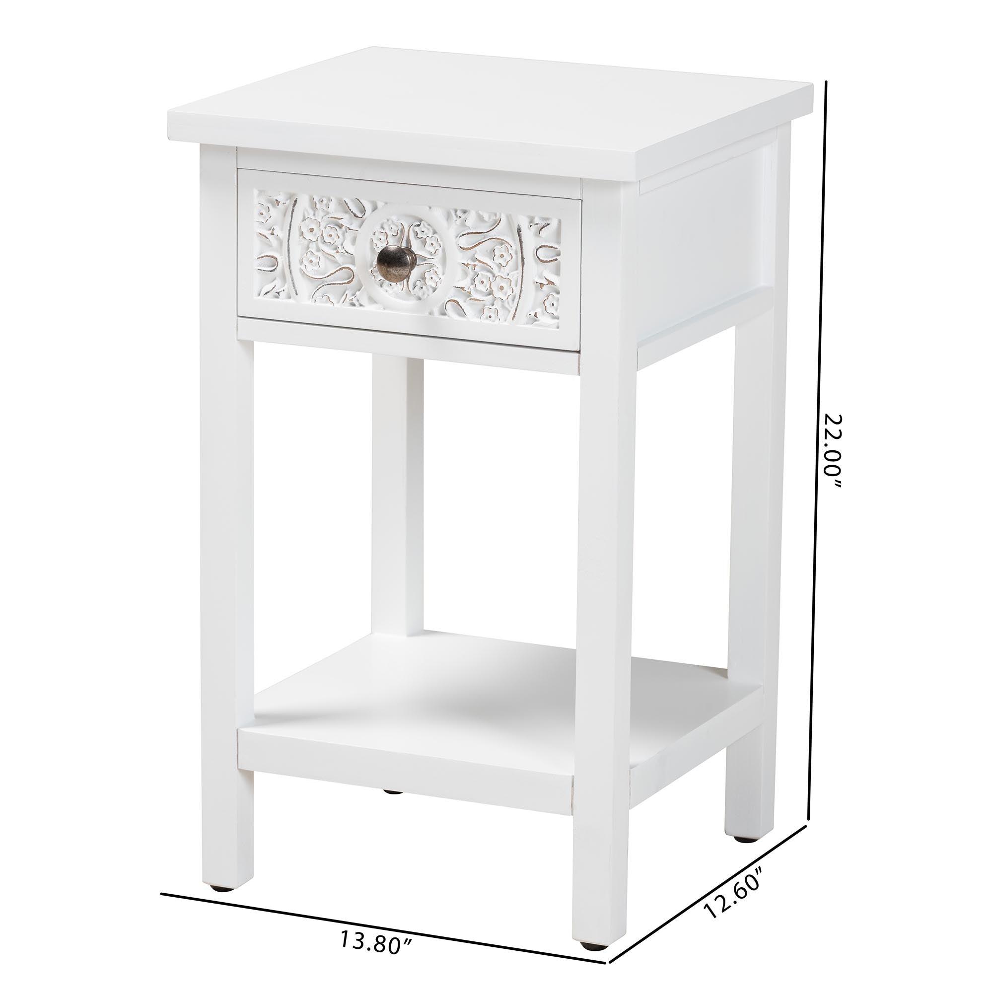 Yelena Classic and Traditional Finished Wood 1-Drawer End Table
