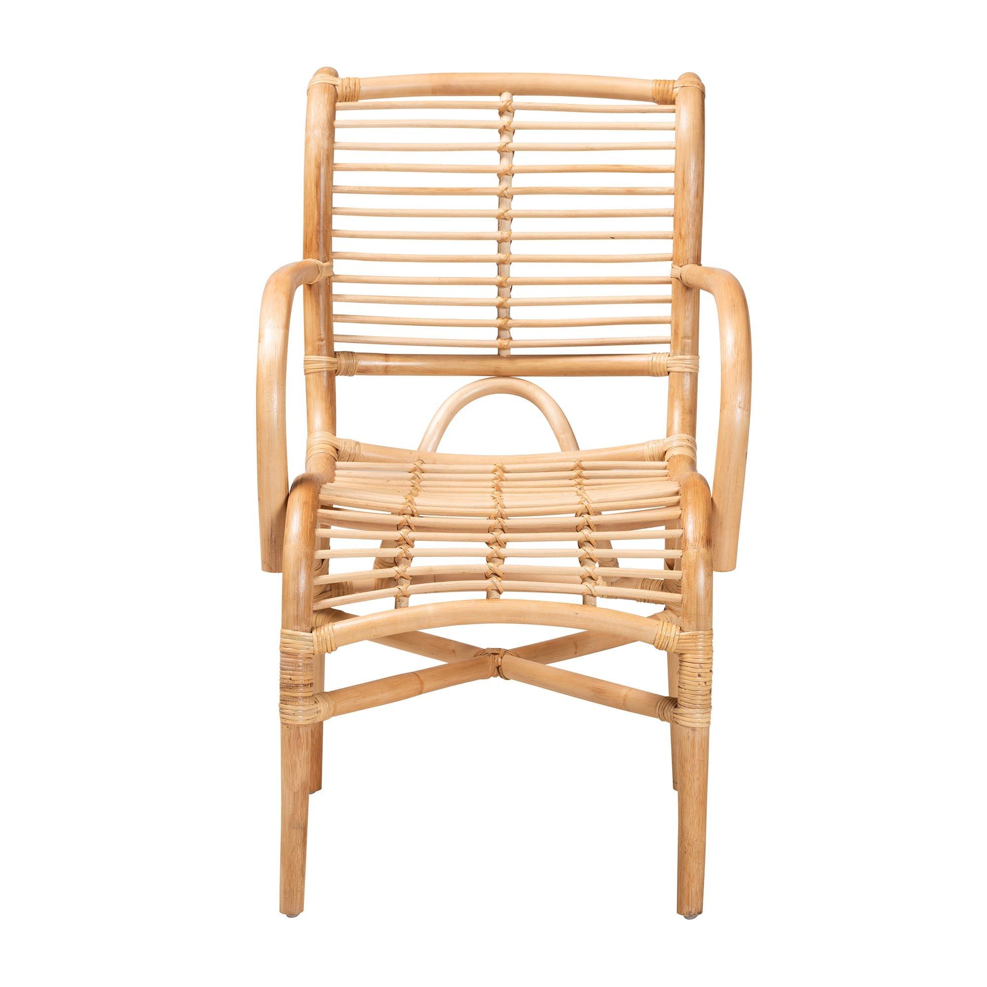 bali & pari Seminyak Modern Bohemian Rattan Lounge Chair