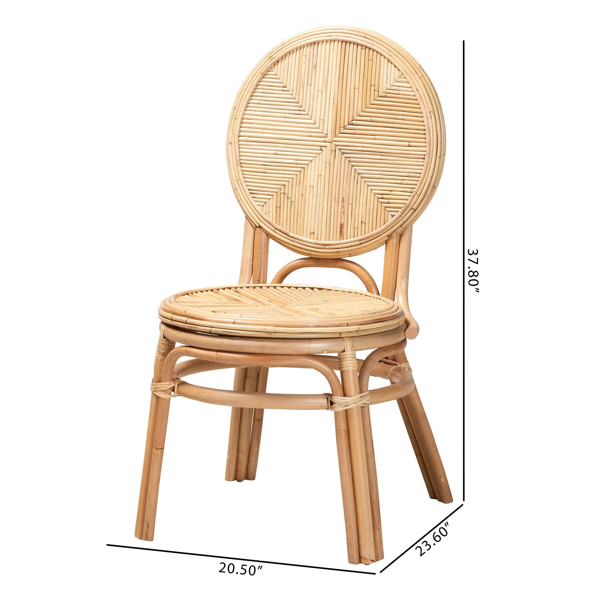 bali & pari Carita Modern Bohemian Rattan Dining Chair