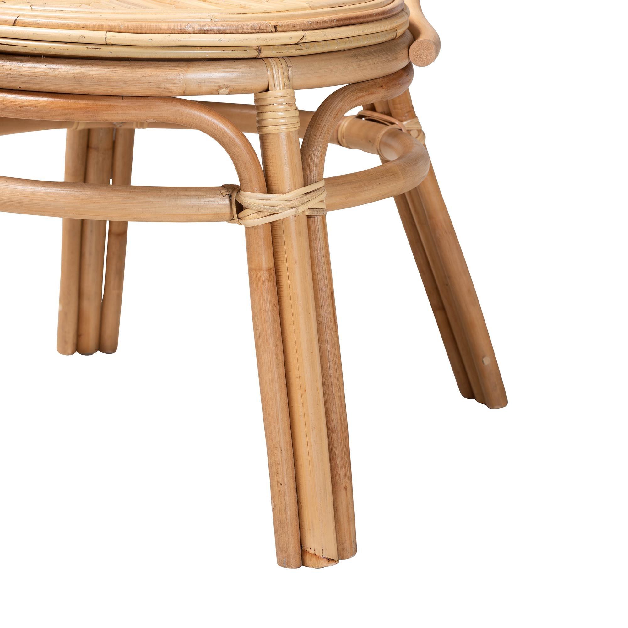 Carita Modern Bohemian Rattan 5-Piece Dining Set