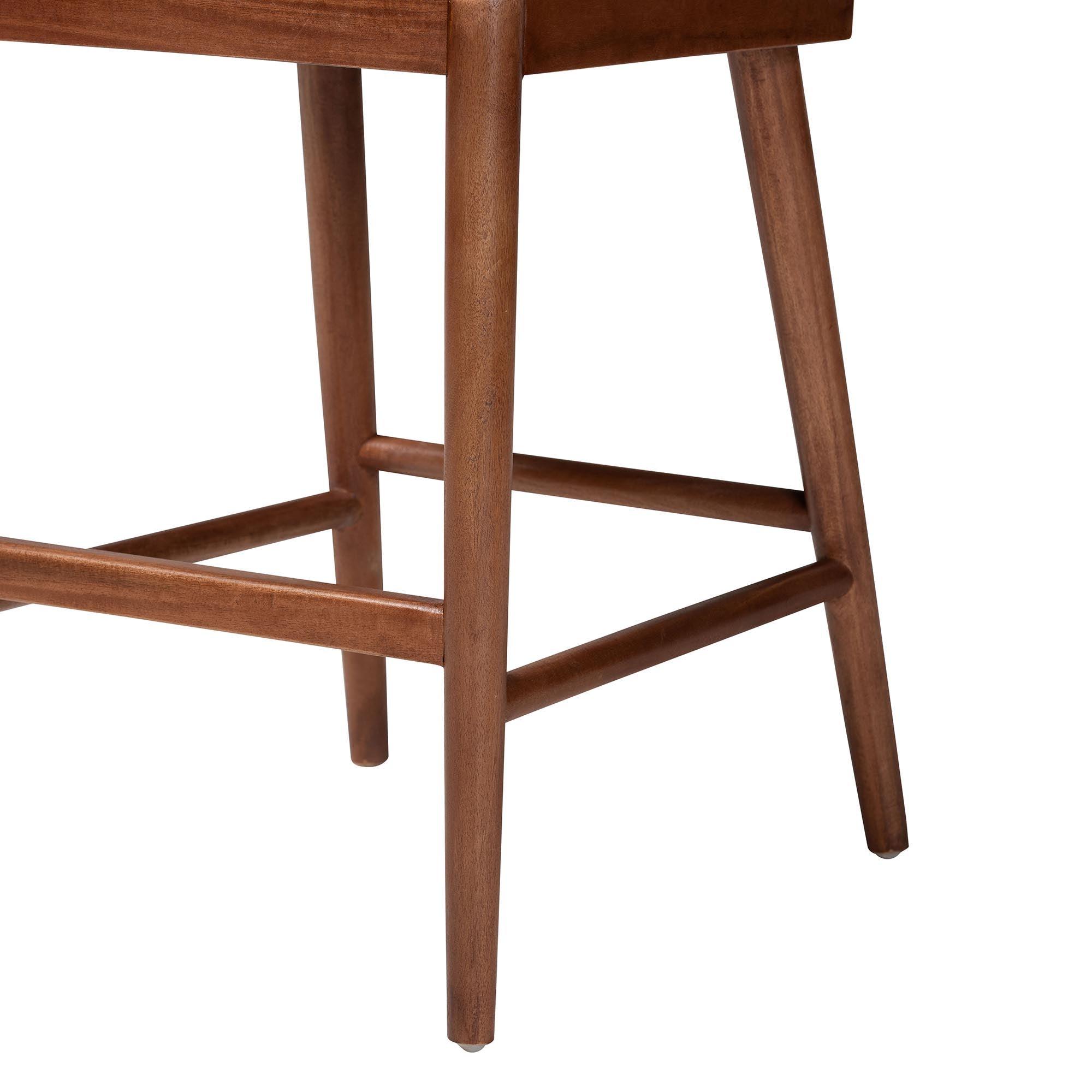 bali & pari Denver Modern Bohemian Finished Acacia Wood and Seagrass Counter Stool