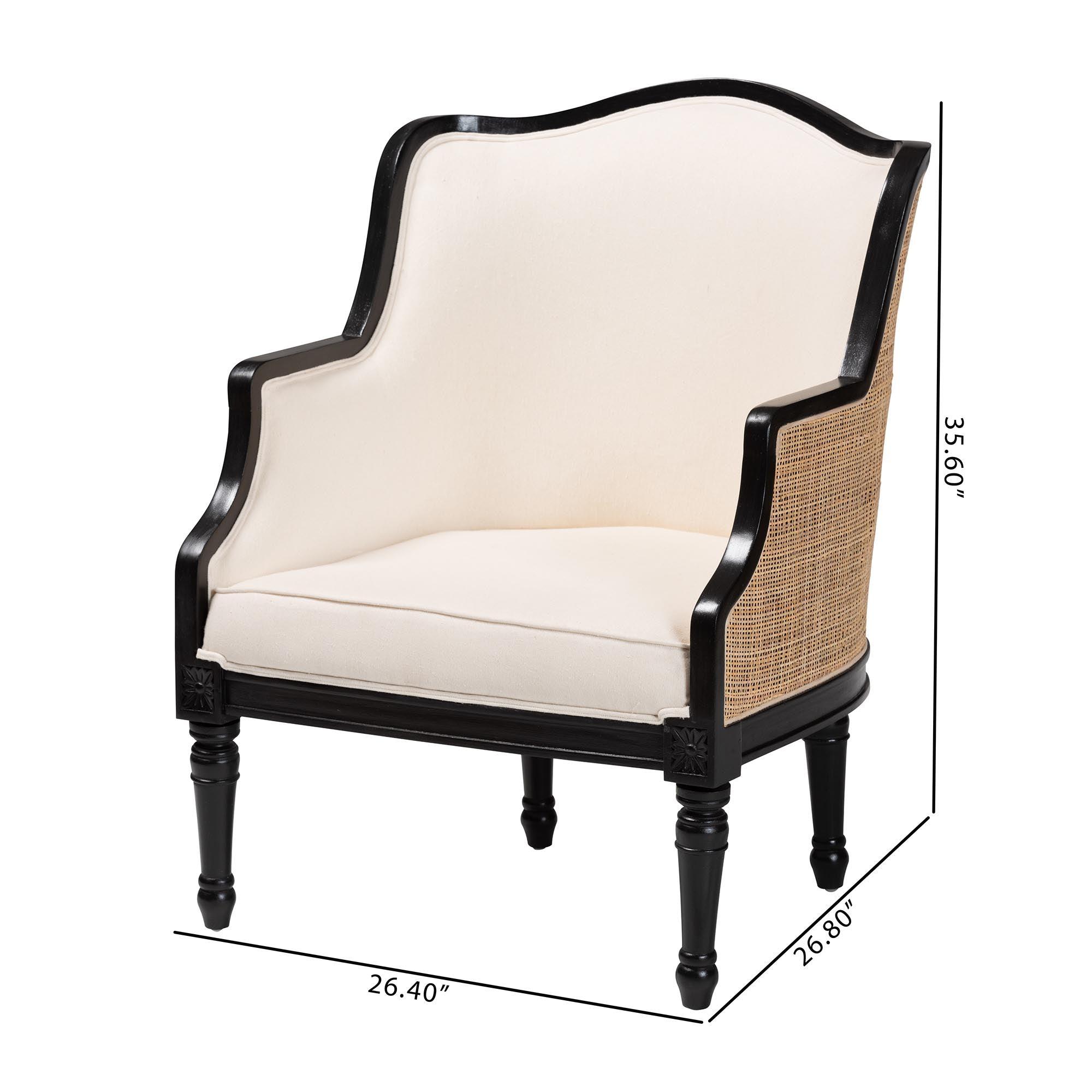 bali & pari Elizette Traditional French Fabric and Finished Wood Accent Chair