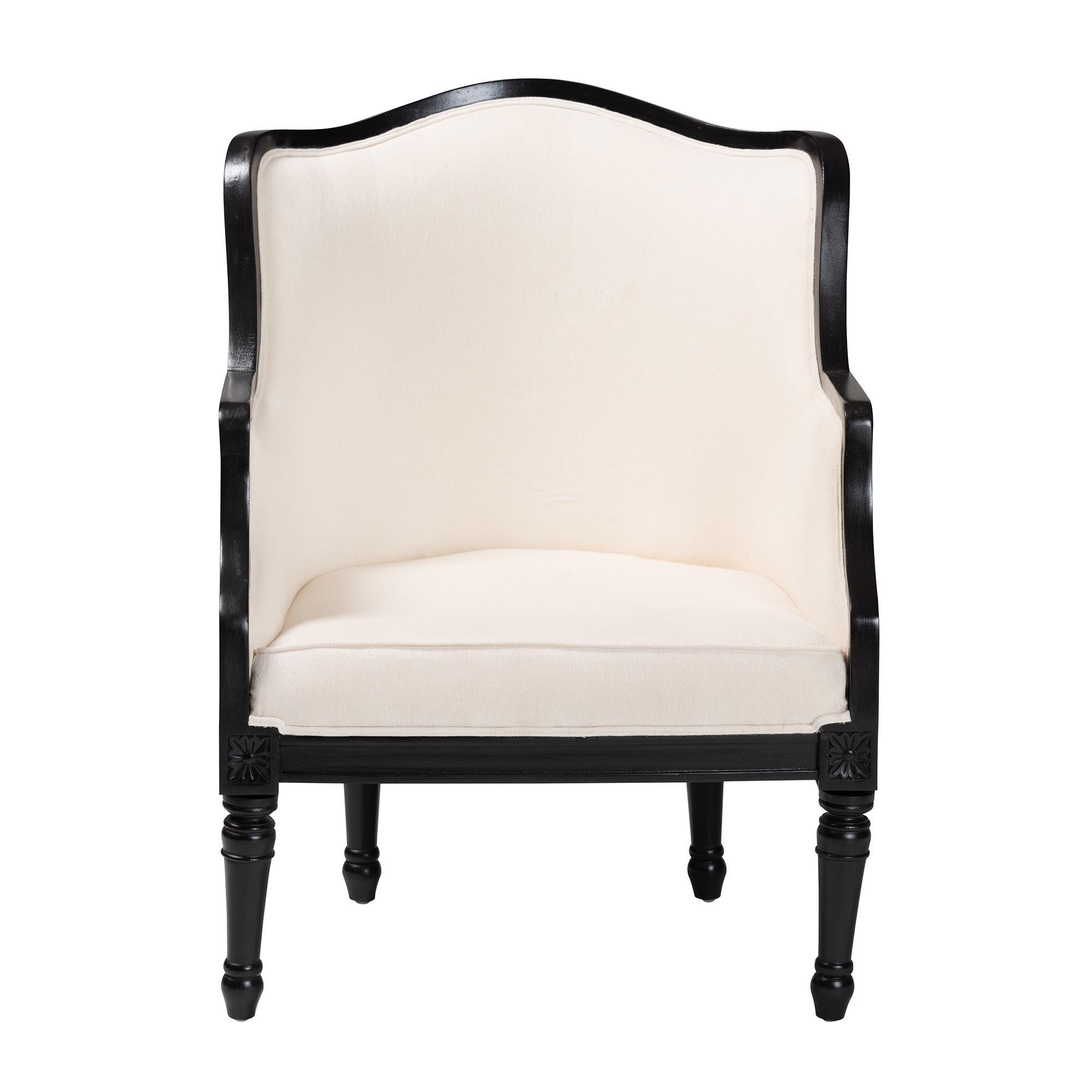 bali & pari Elizette Traditional French Fabric and Finished Wood Accent Chair