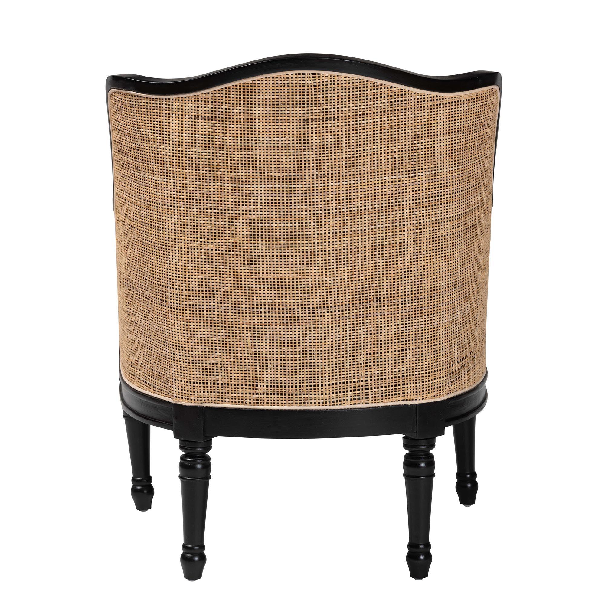 bali & pari Elizette Traditional French Fabric and Finished Wood Accent Chair