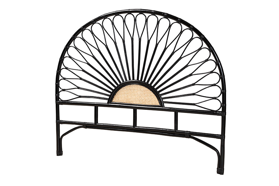 Bali & Pari Perenna Modern Bohemian Two-Tone and Rattan Standalone Headboard