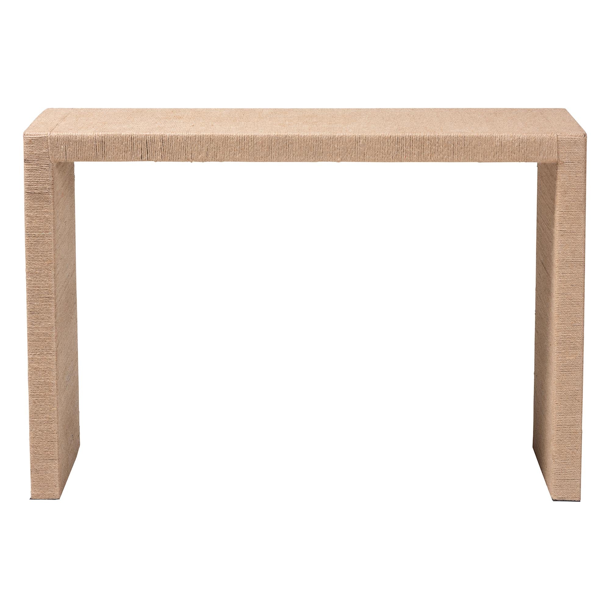 bali & pari Colandra Modern Bohemian Jute and Wood Console Table