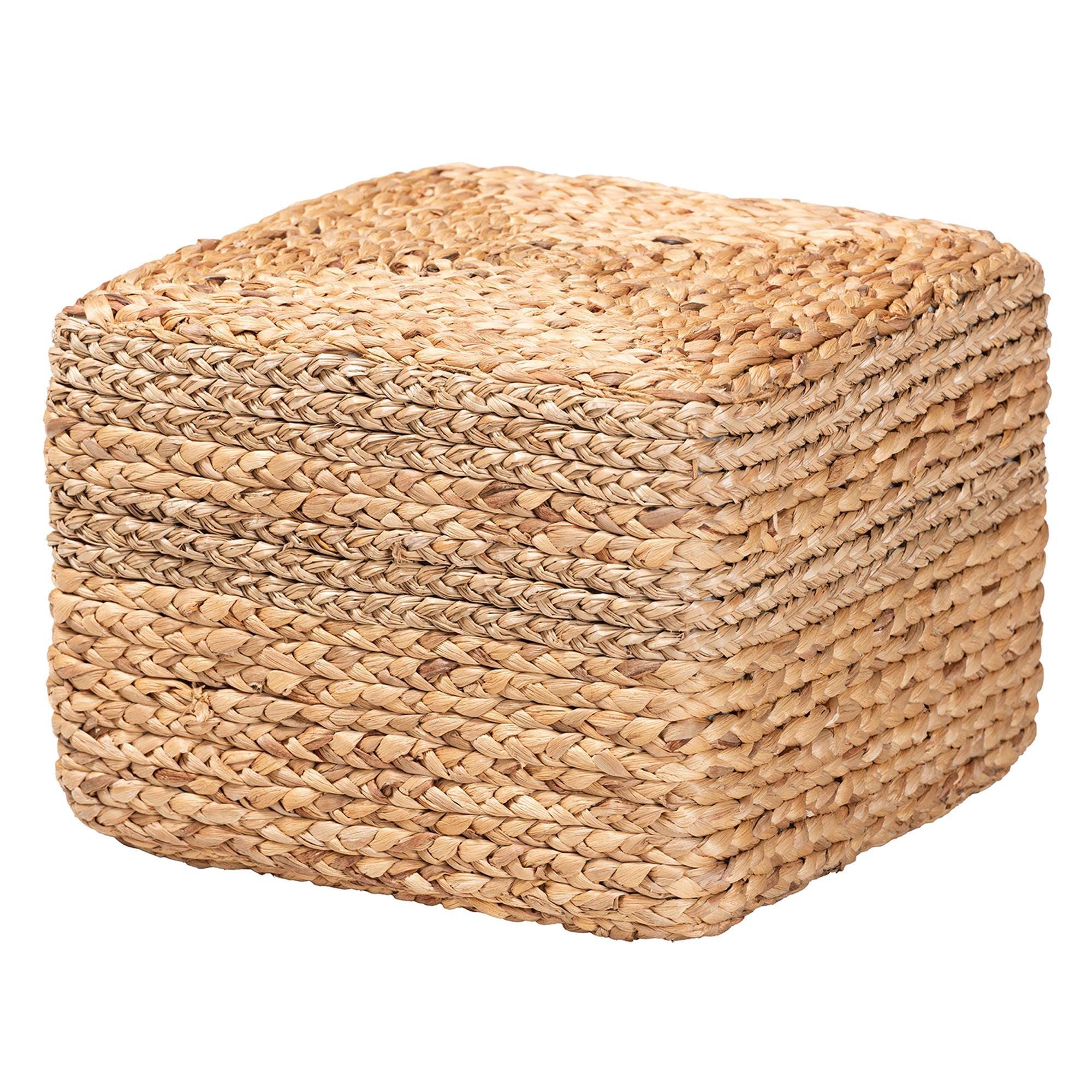 bali & pari Marella Modern Bohemian Seagrass Accent Footstool