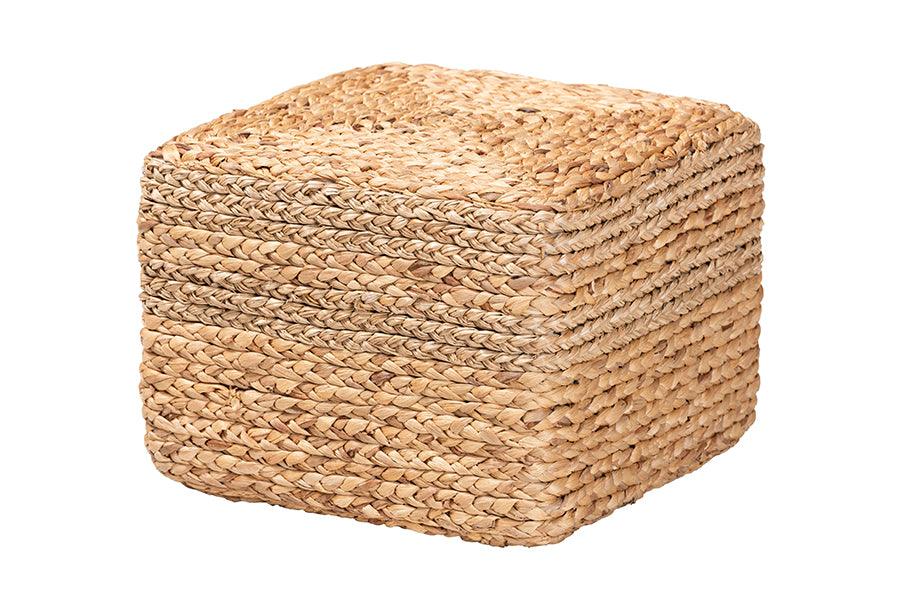 bali & pari Marella Modern Bohemian Seagrass Accent Footstool