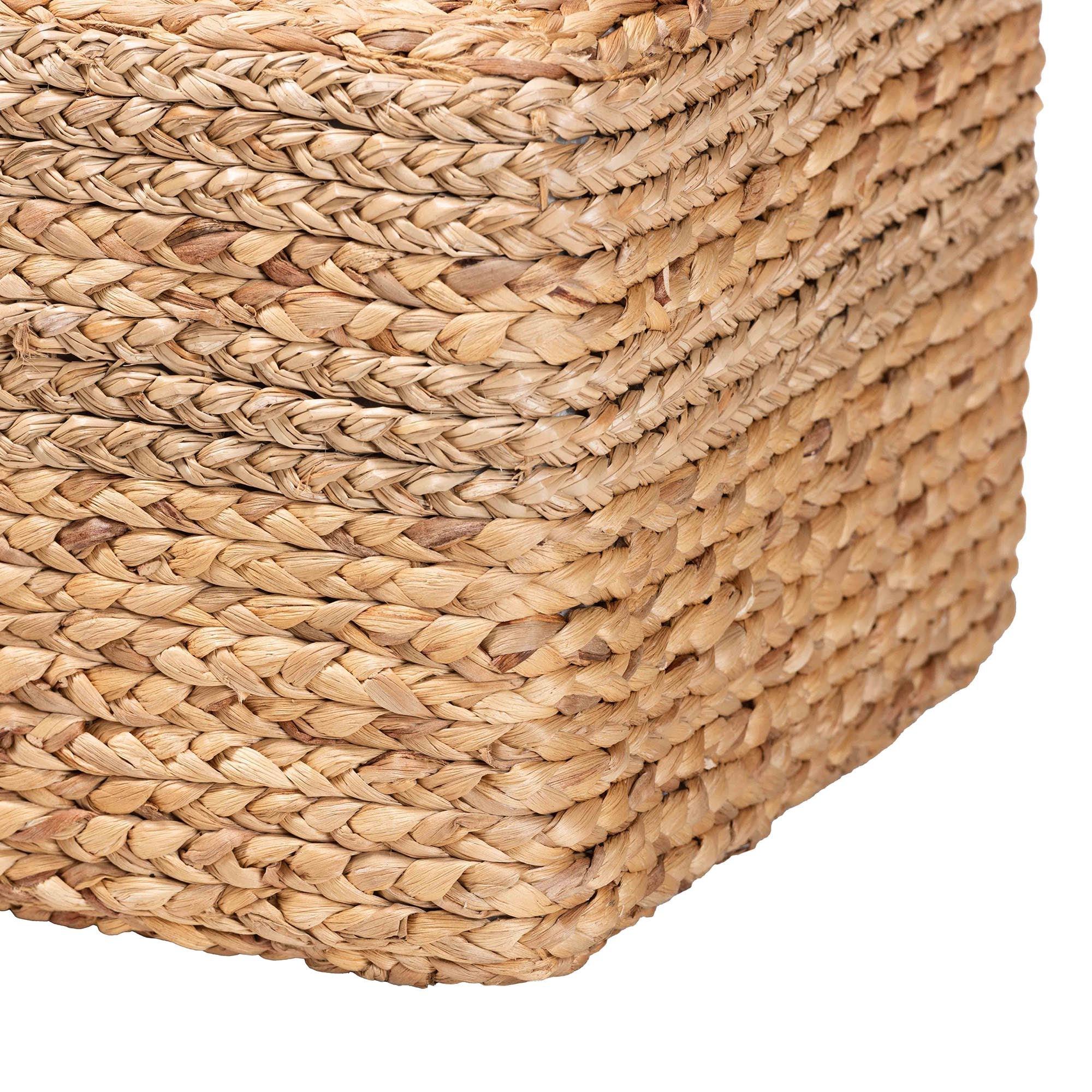 bali & pari Marella Modern Bohemian Seagrass Accent Footstool