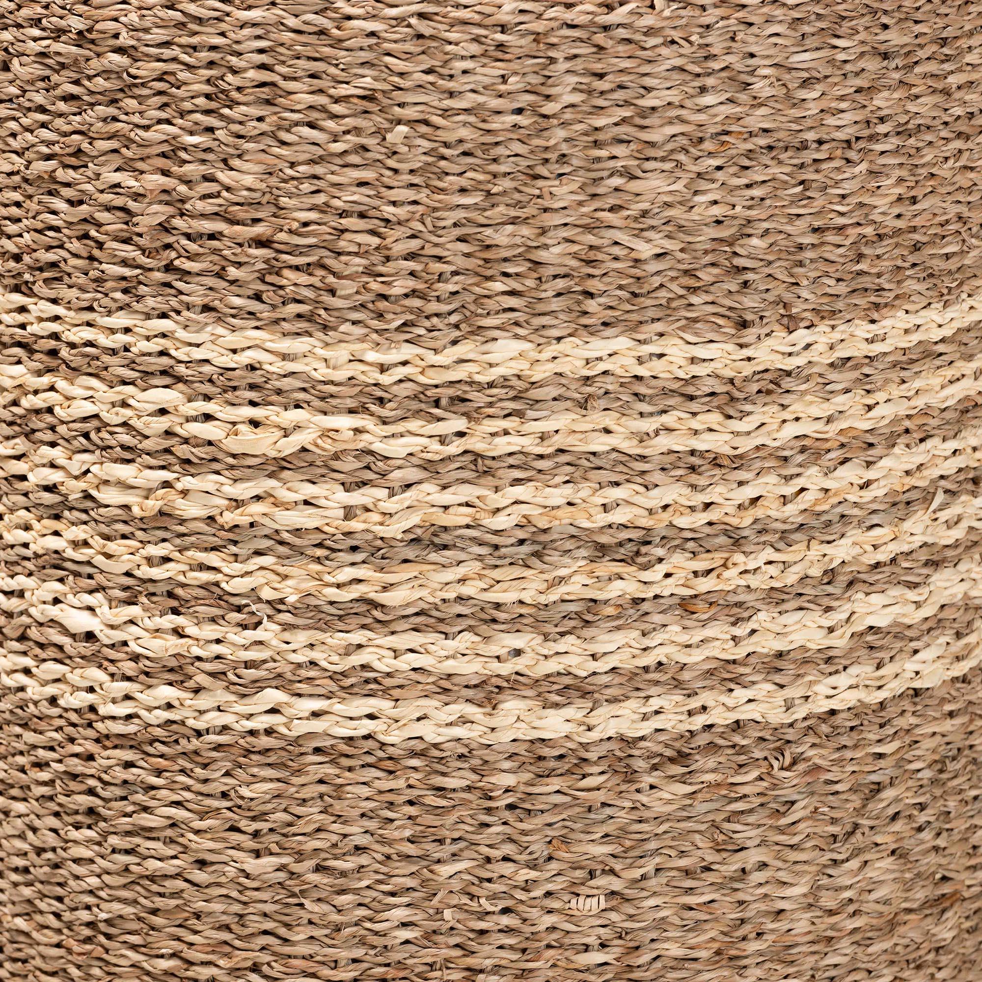 bali & pari Wickham Modern Bohemian Seagrass Ottoman Footstool