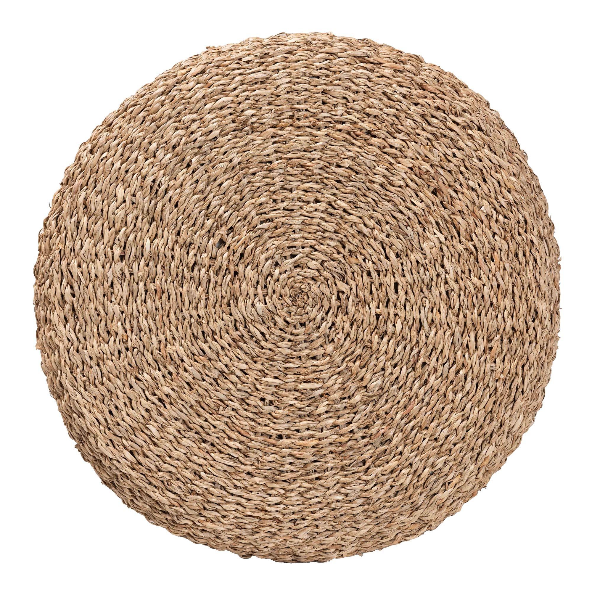 bali & pari Wickham Modern Bohemian Seagrass Ottoman Footstool