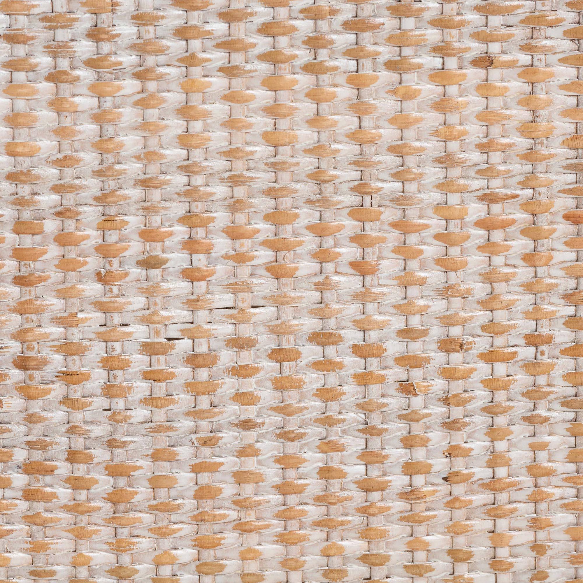 bali & pari Papua Modern Bohemian Antique Washed Rattan and Mahogany Wood Dining Chair