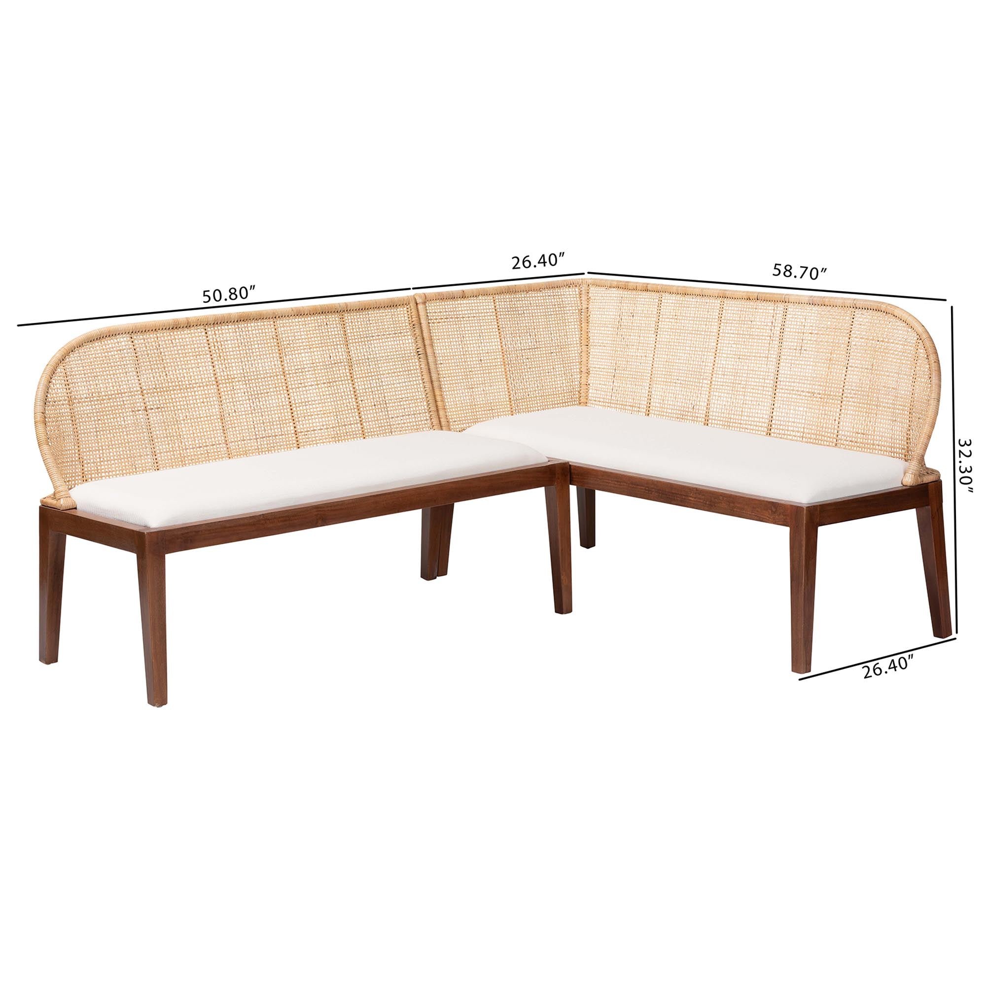 Bali & Pari Okinawa 2-Piece Corner Bench Set