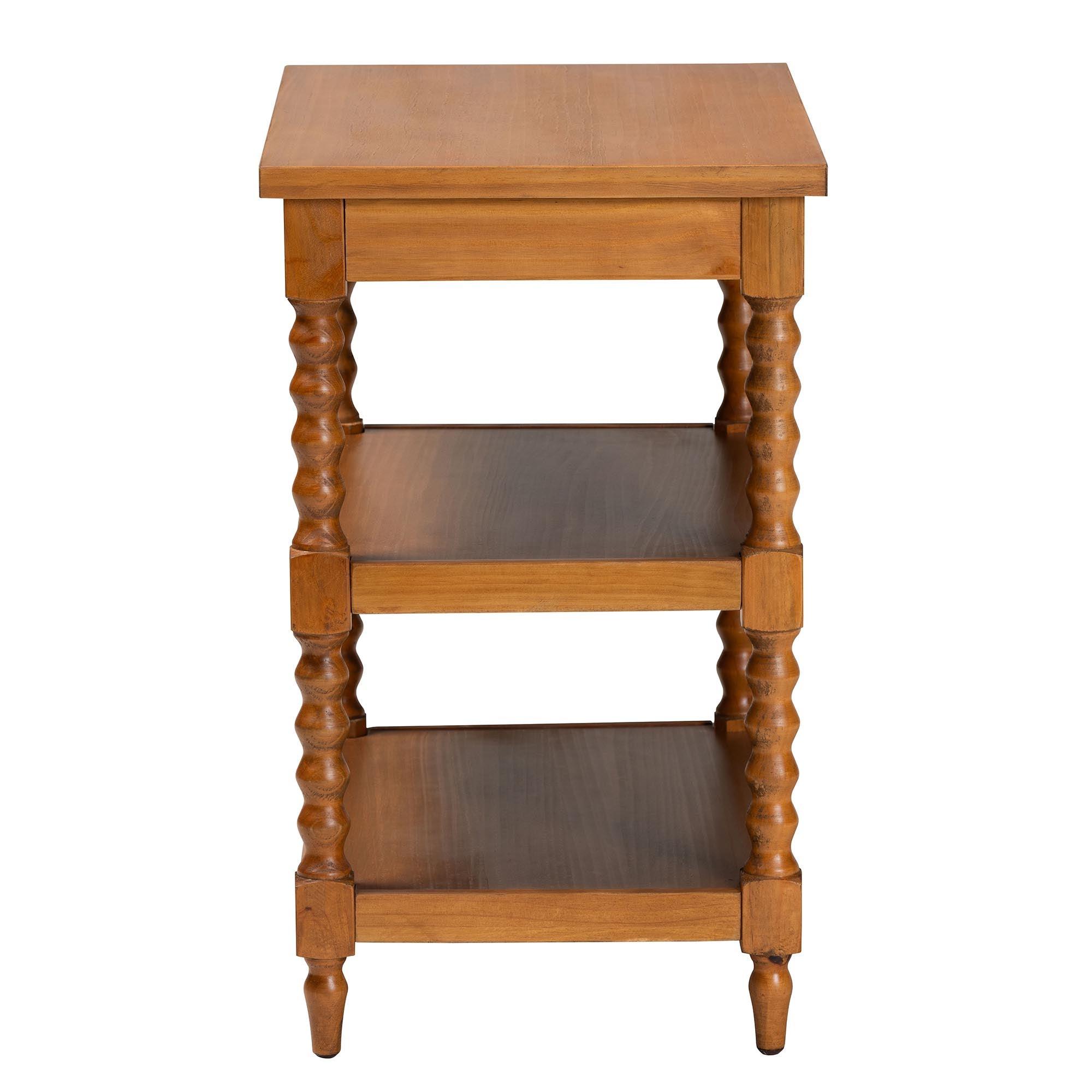 Imogene Retro-Modern Finished Wood End Table