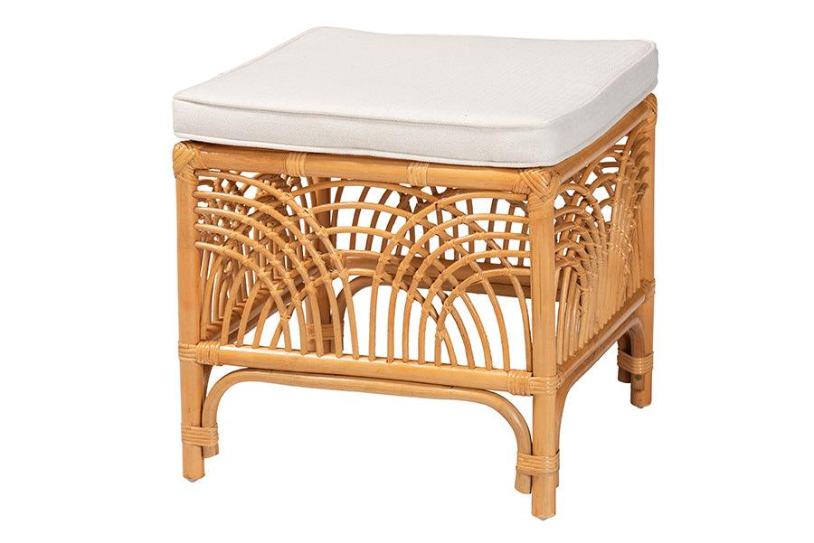 bali & pari Materra Modern bohemian Rattan Footstool