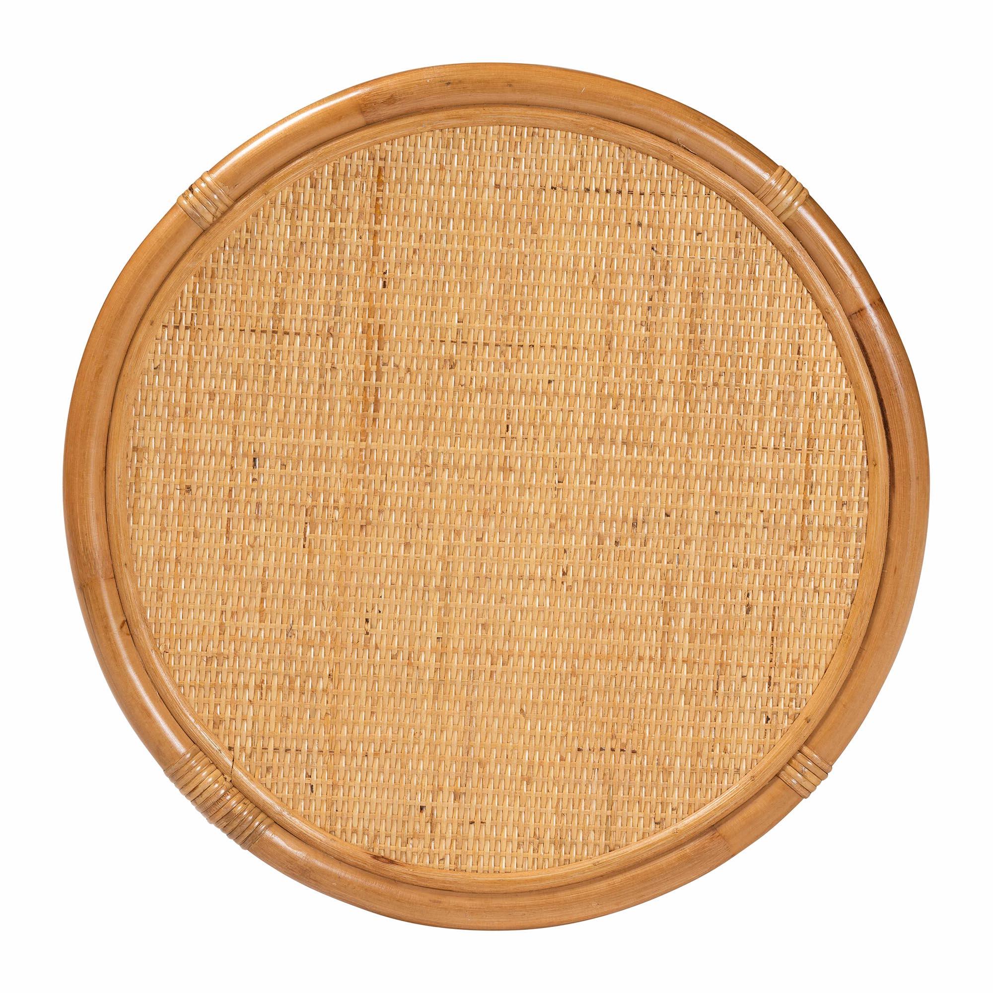 bali & pari Louis Modern Bohemian Rattan End Table