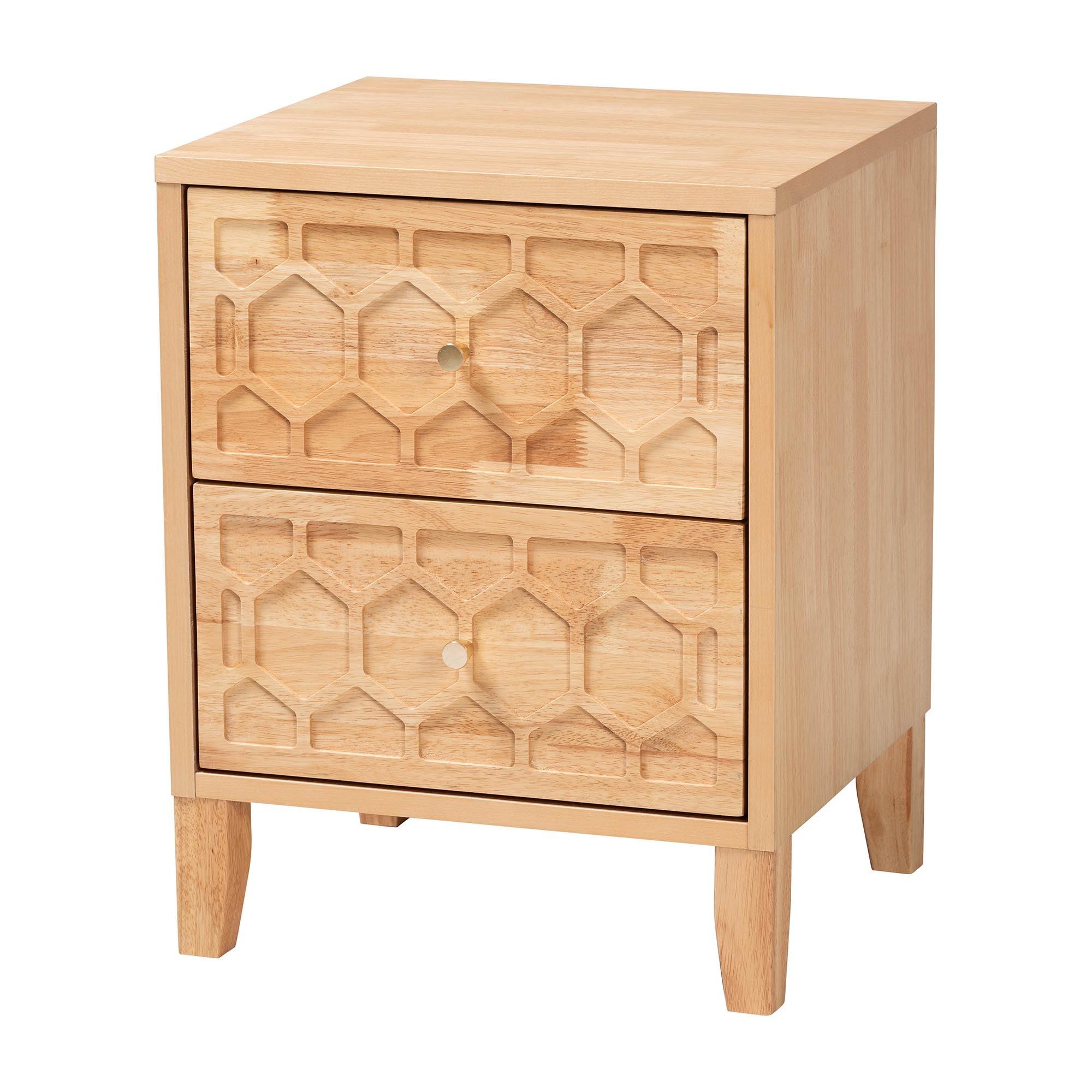 Hosea Japandi Carved Honeycomb 4-Piece Bedroom Set