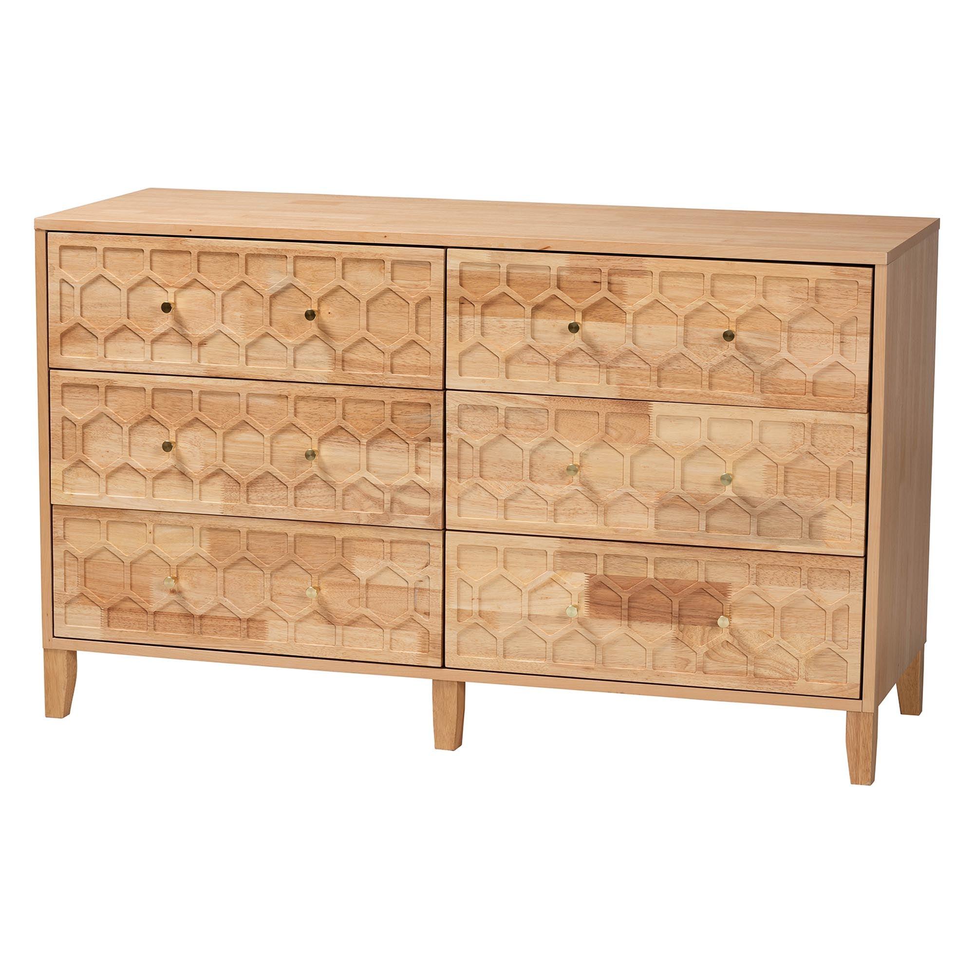 Hosea Japandi Carved Honeycomb 4-Piece Bedroom Set