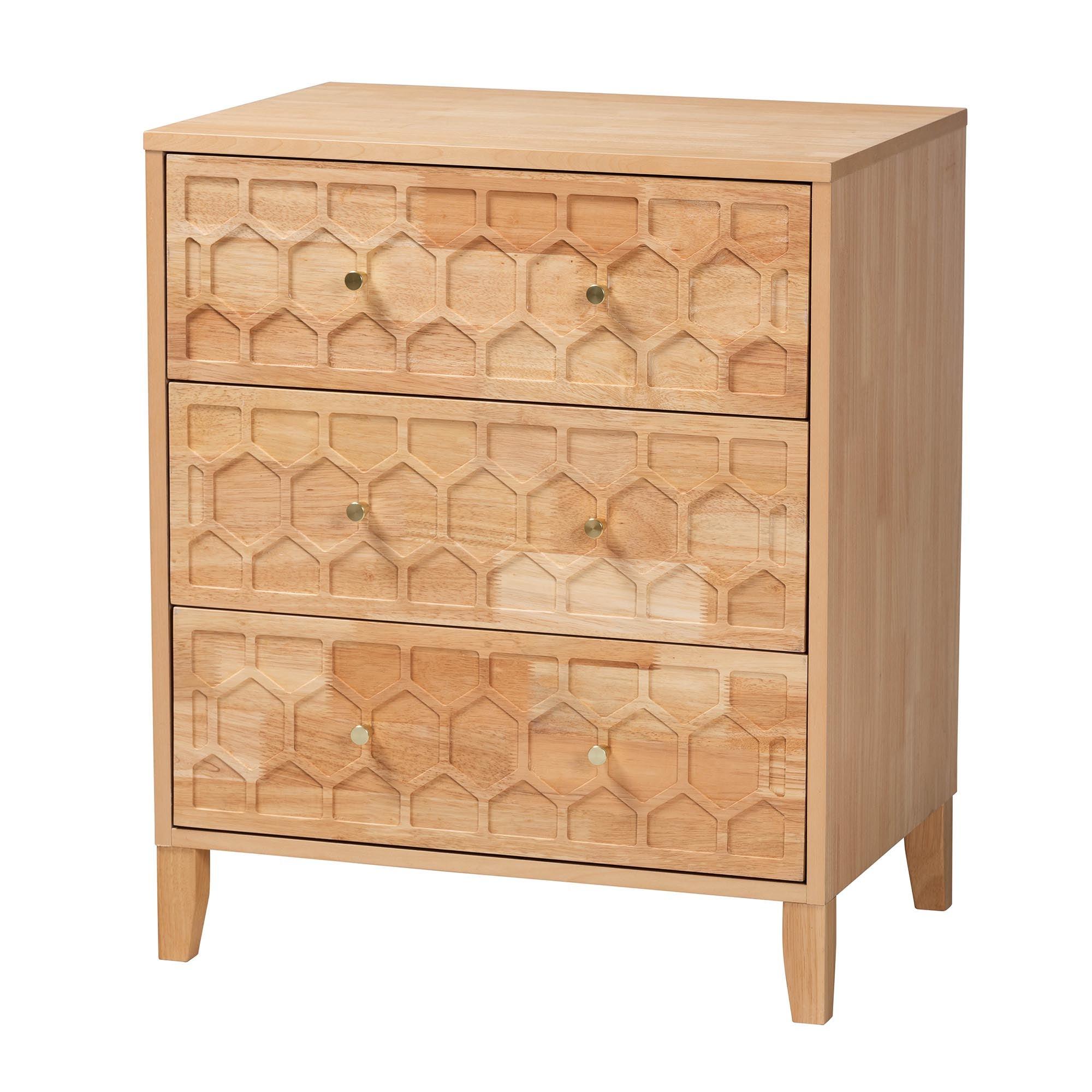 Hosea Japandi Carved Honeycomb 5-Piece Bedroom Set