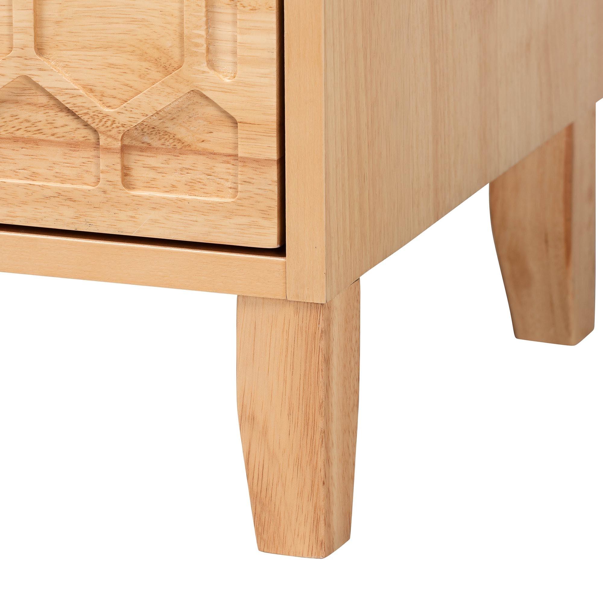 Hosea Japandi Carved Honeycomb 5-Piece Bedroom Set