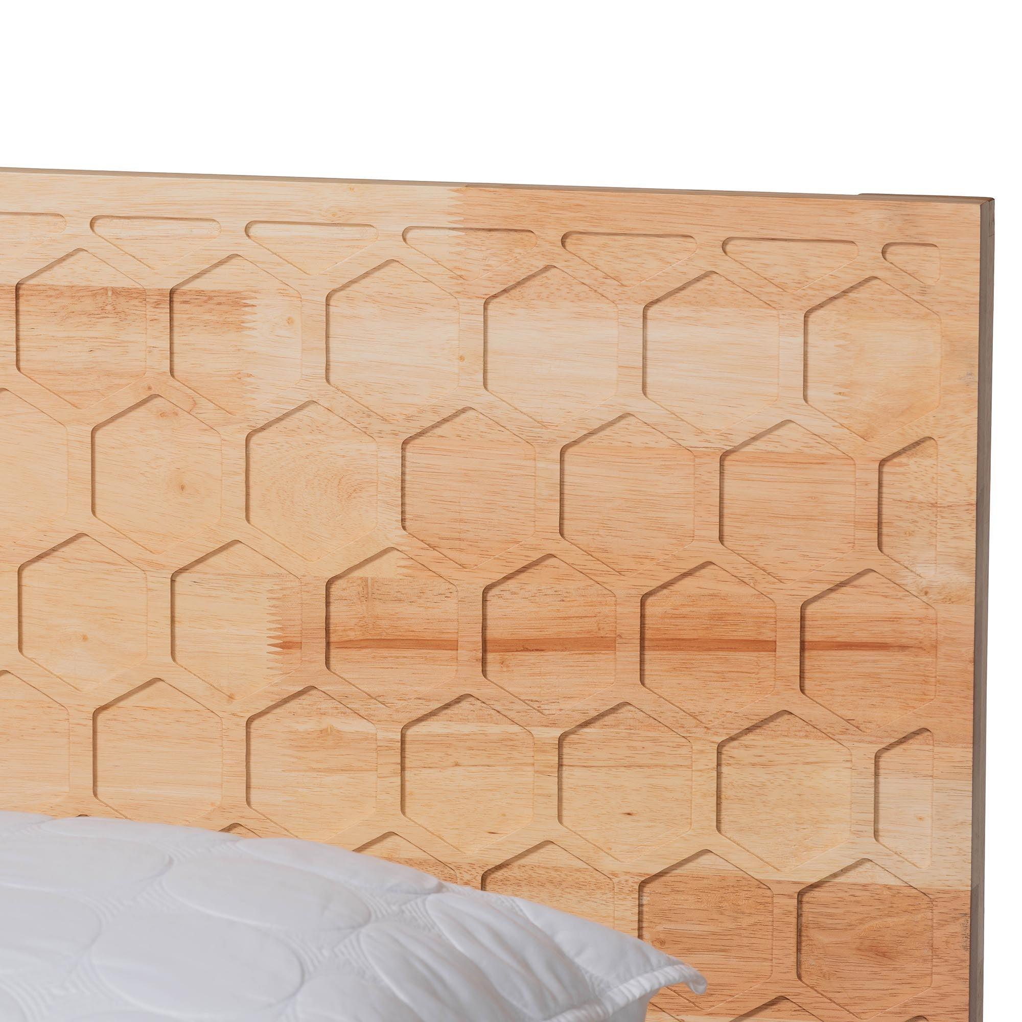 Hosea Japandi Carved Honeycomb 5-Piece Bedroom Set